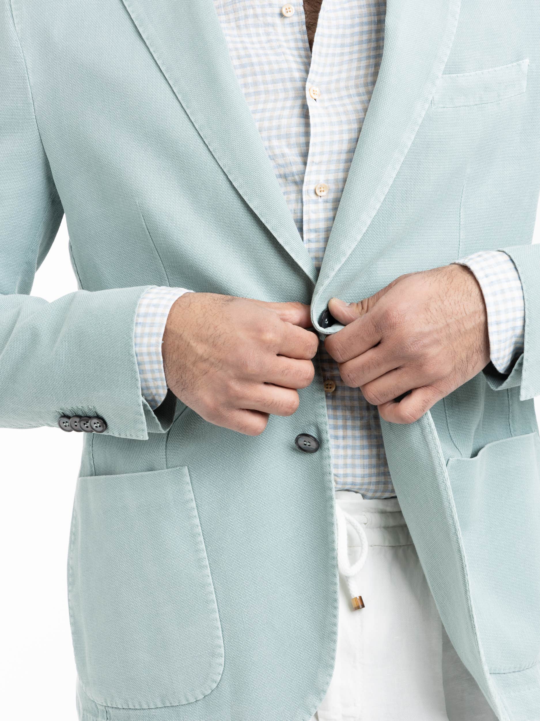 Light Green Garment-Dyed Sport Jacket