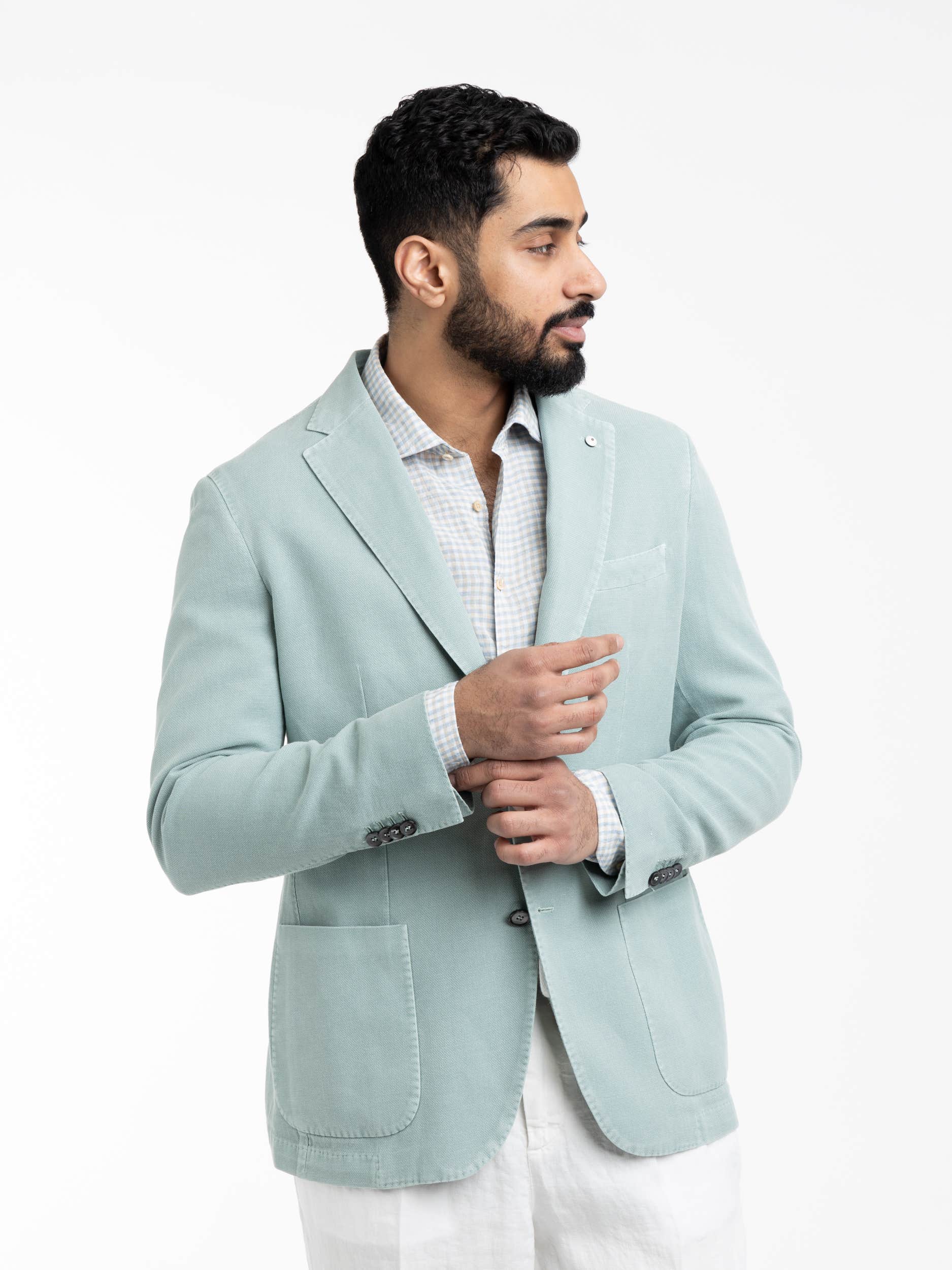 Light Green Garment-Dyed Sport Jacket