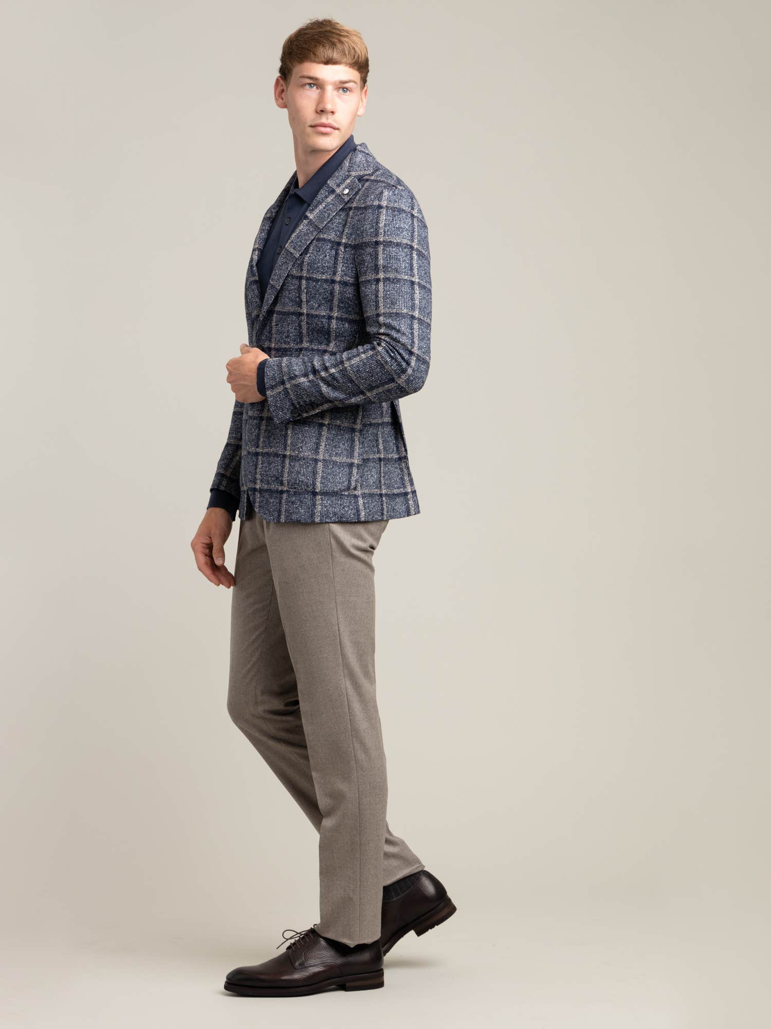 Navy Window Pane Check Jacket