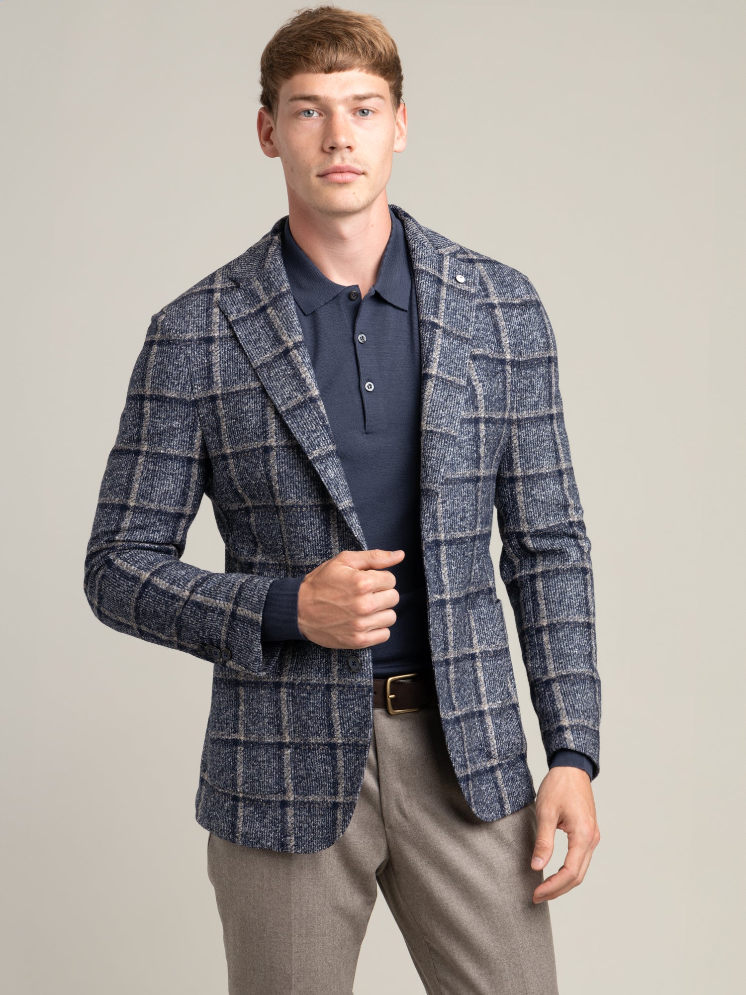 Navy Window Pane Check Jacket – The Helm Clothing