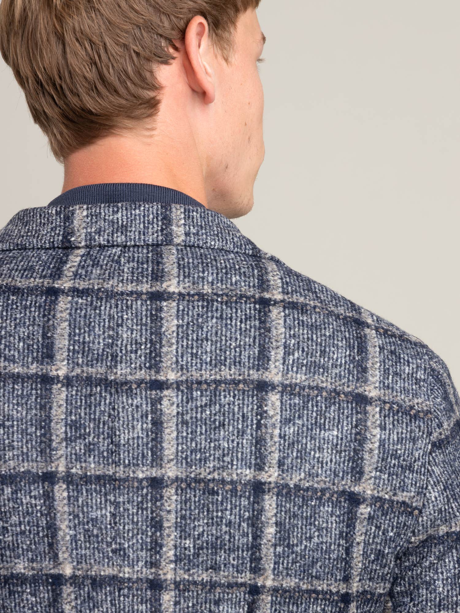 Navy Window Pane Check Jacket