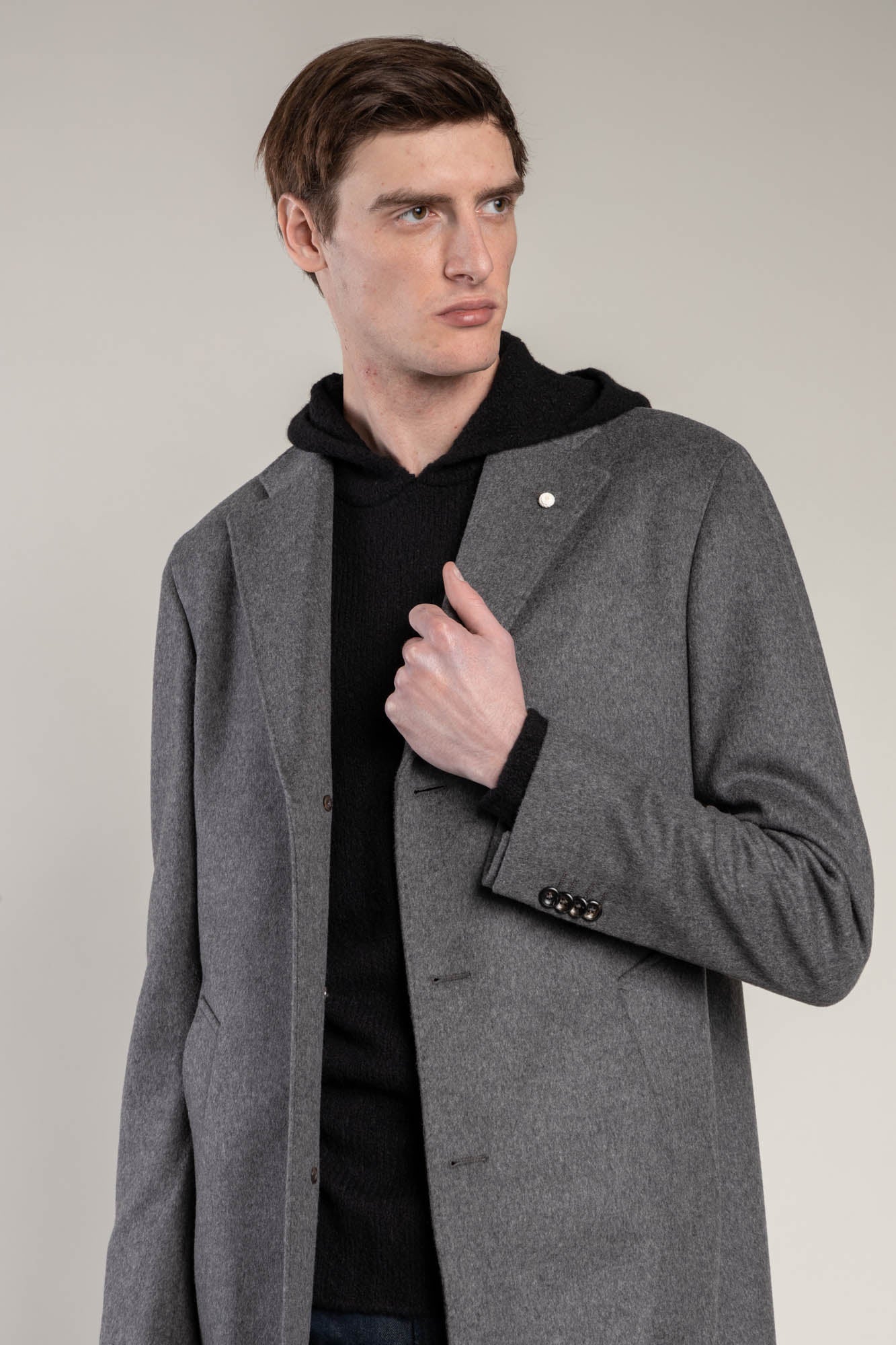 Charcoal wool clearance overcoat