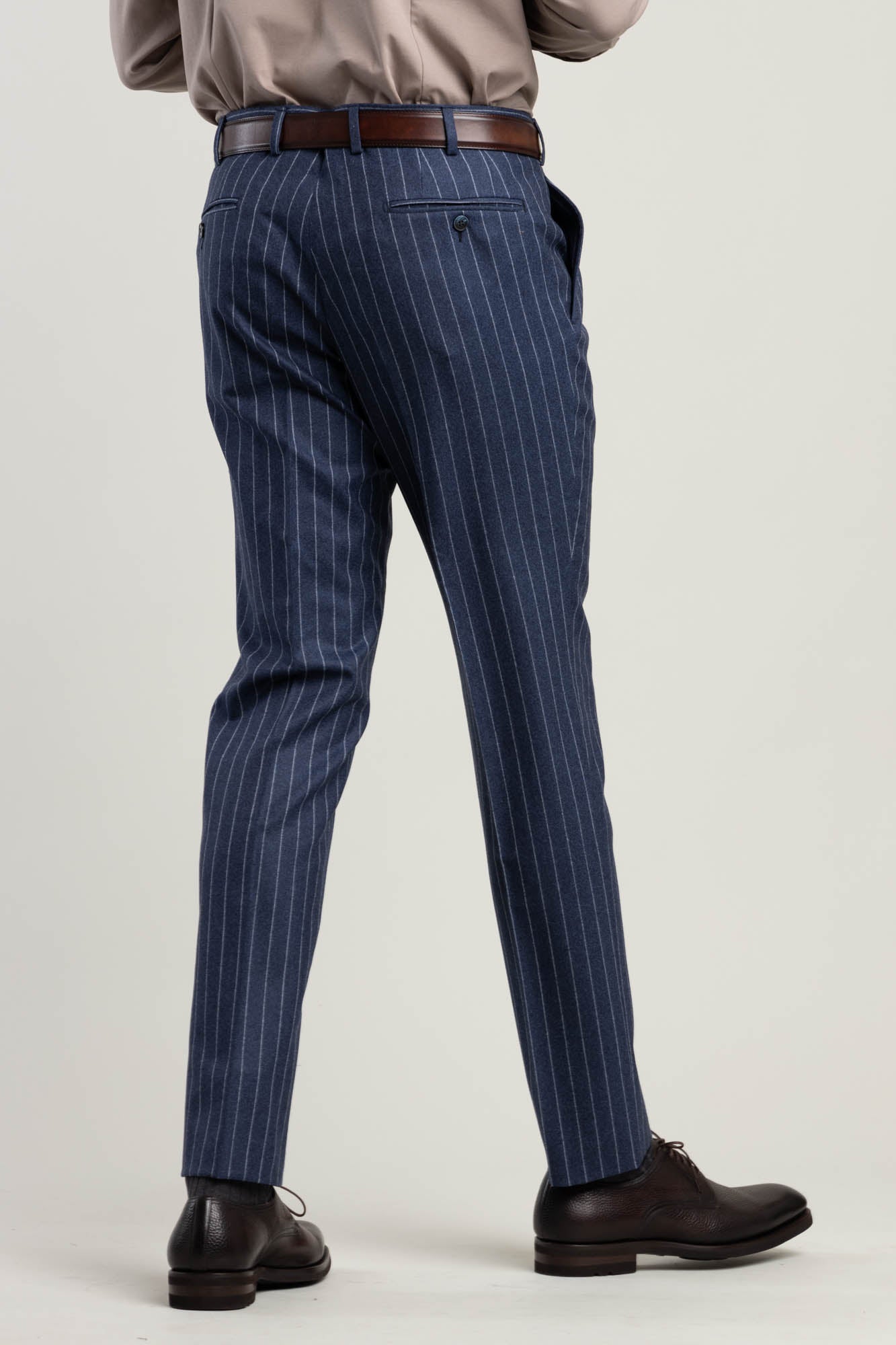 Navy and white outlet striped trousers