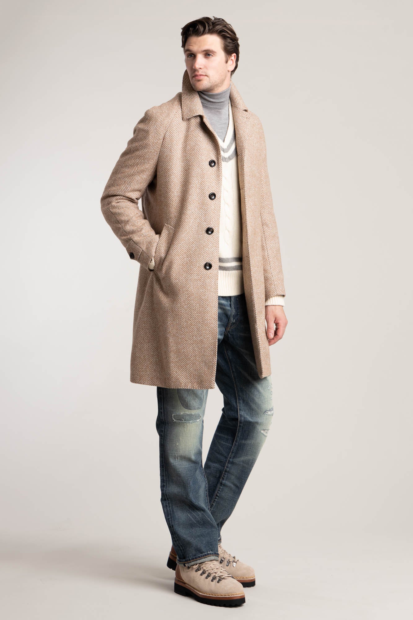 Tan Herringbone Dress Coat – The Helm Clothing