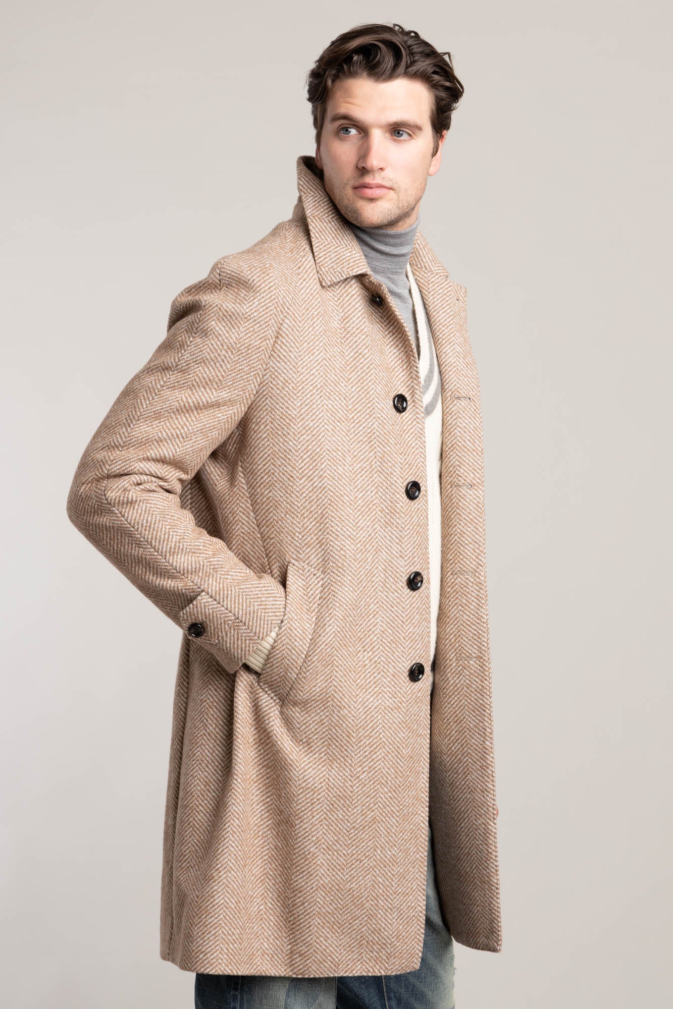 Tan Herringbone Dress Coat – The Helm Clothing