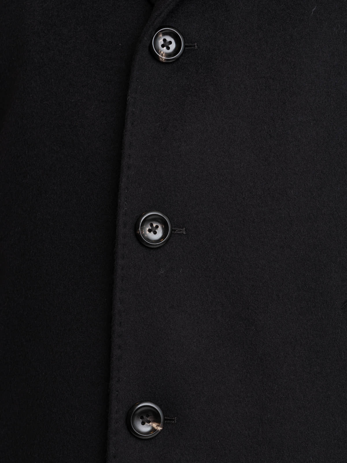 Black Virgin Wool–Cashmere Coat