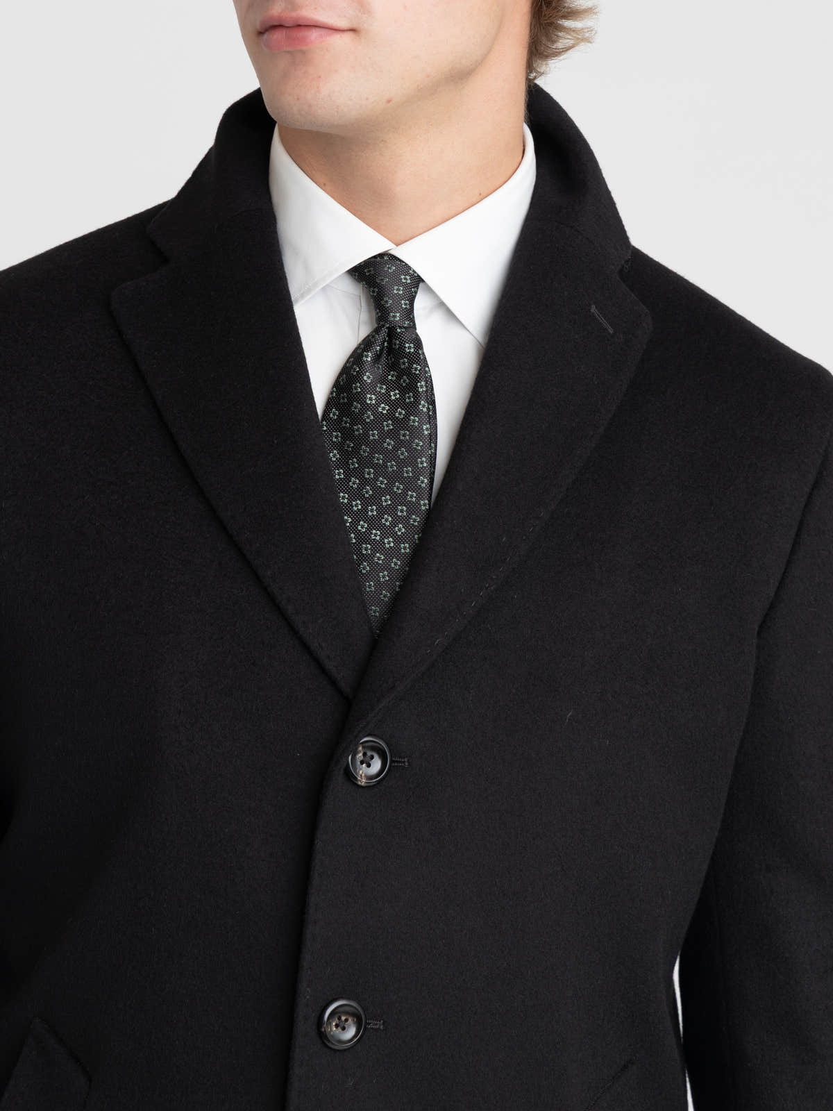 Black Virgin Wool–Cashmere Coat