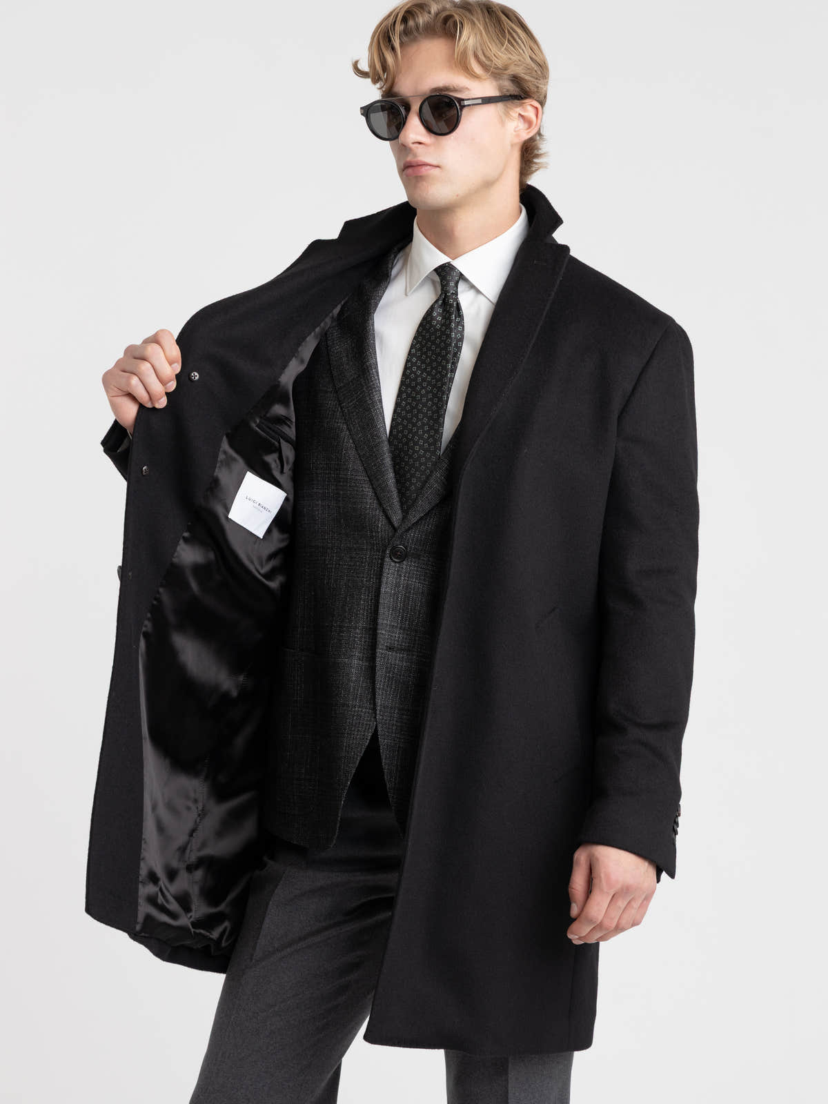 Black Virgin Wool–Cashmere Coat