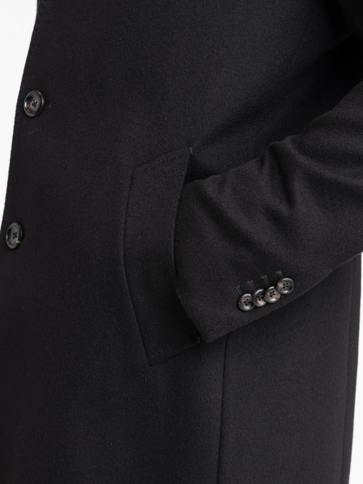 Black Virgin Wool–Cashmere Coat