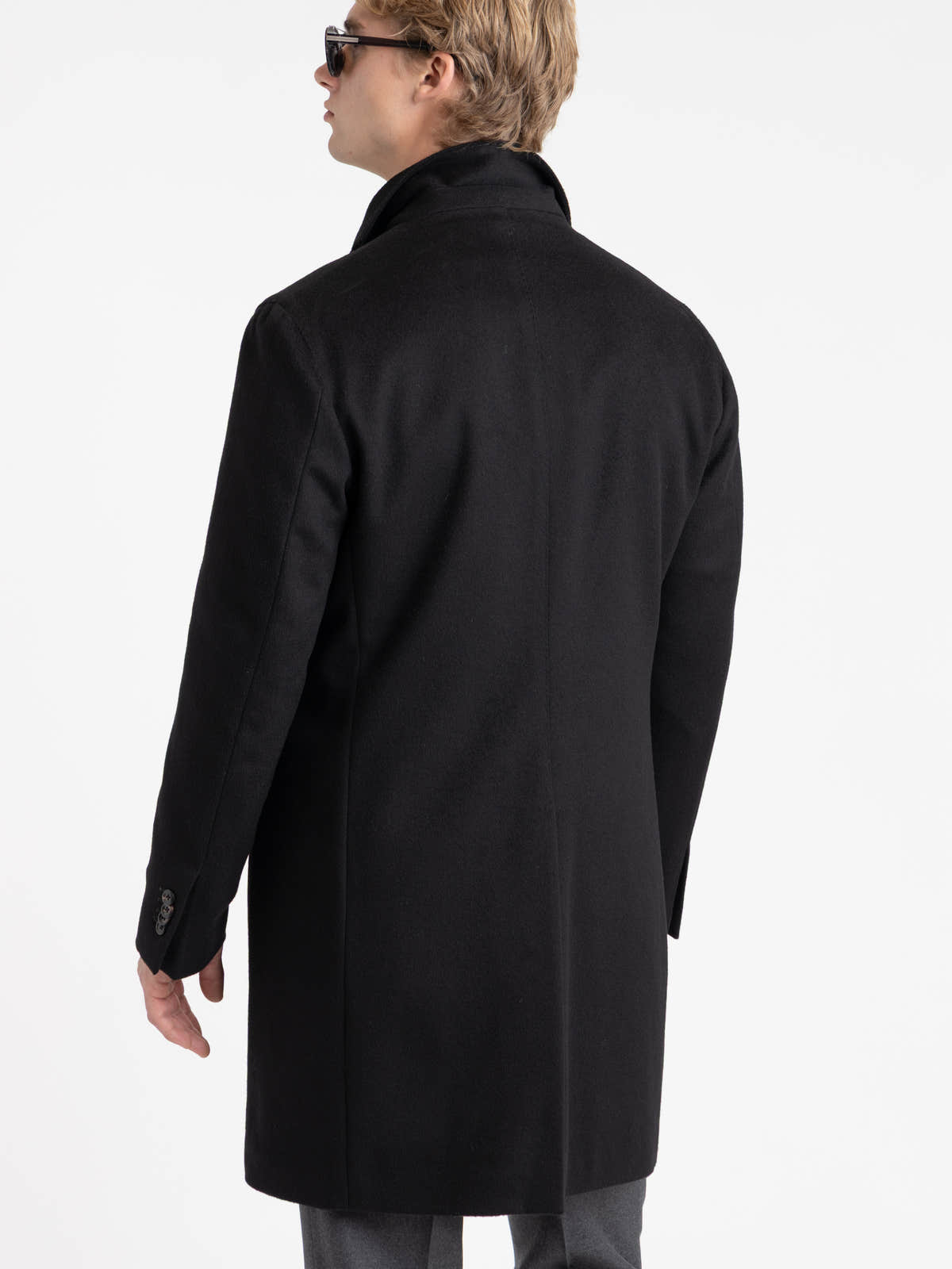 Black Virgin Wool–Cashmere Coat