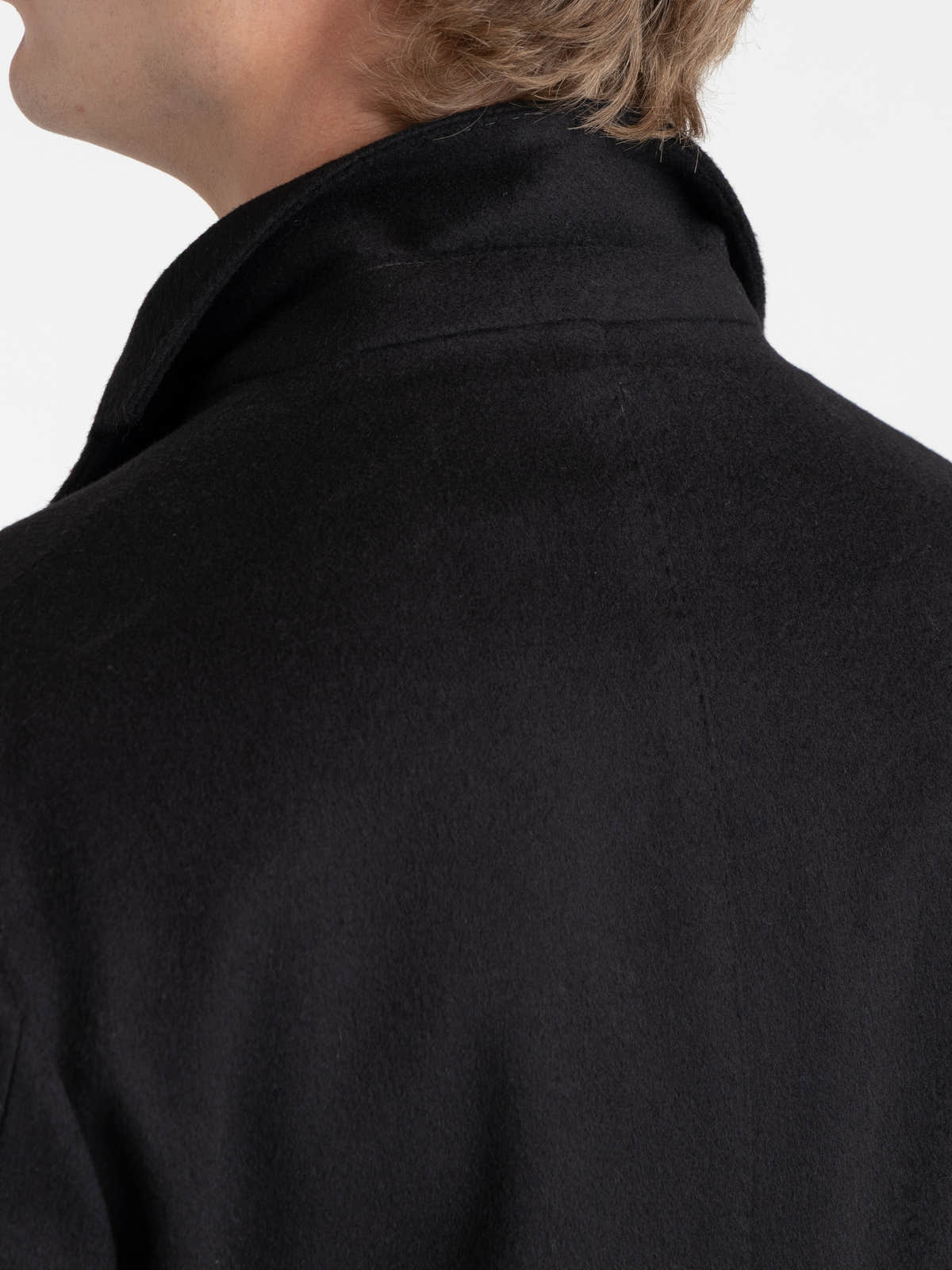 Black Virgin Wool–Cashmere Coat