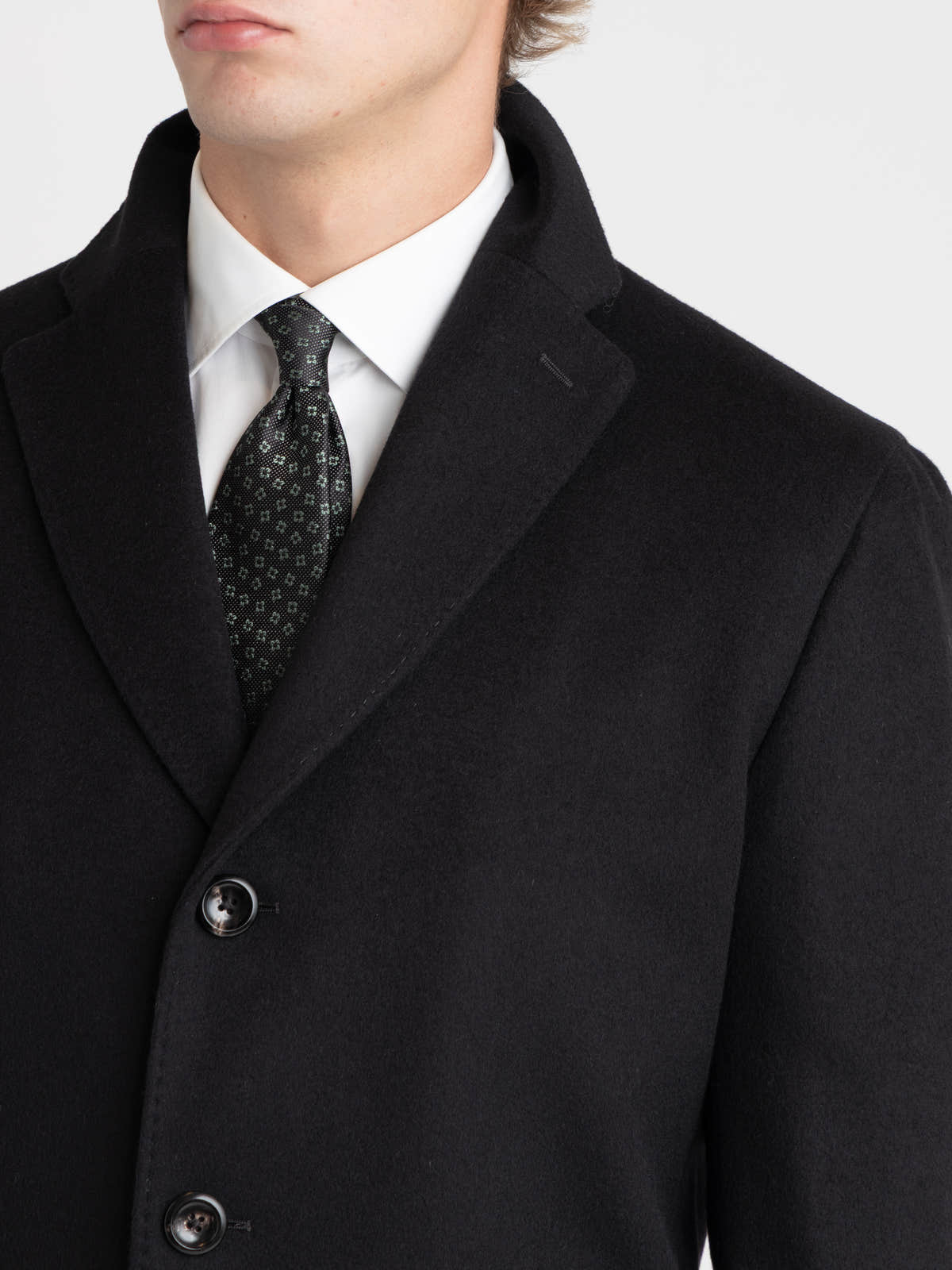 Black Virgin Wool–Cashmere Coat