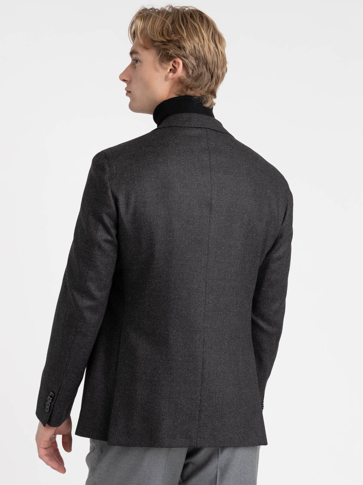 Black Wool-Silk Dream Tweed Sport Jacket