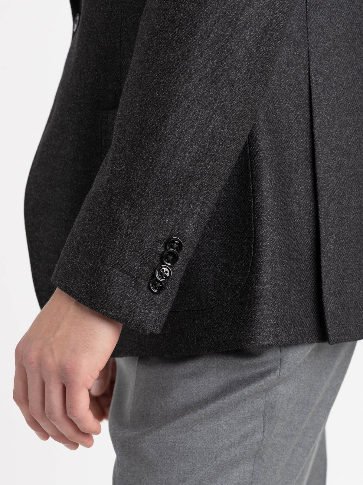 Black Wool-Silk Dream Tweed Sport Jacket