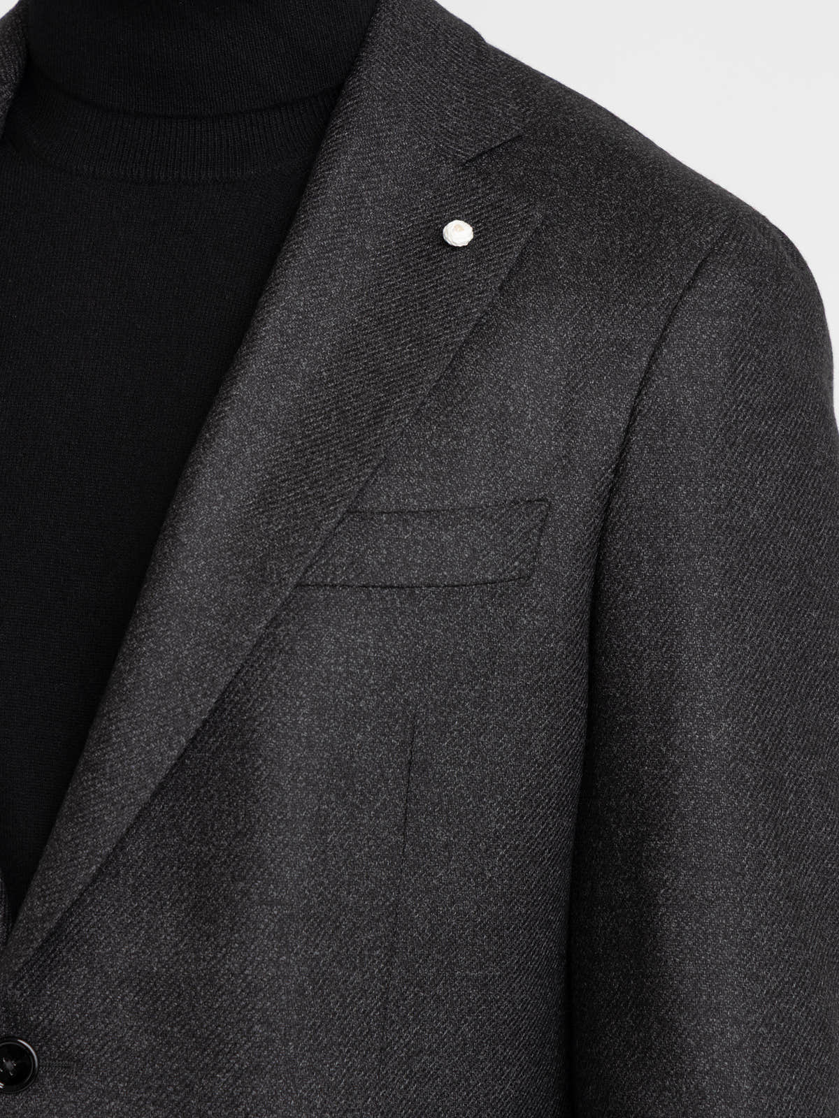 Black Wool-Silk Dream Tweed Sport Jacket