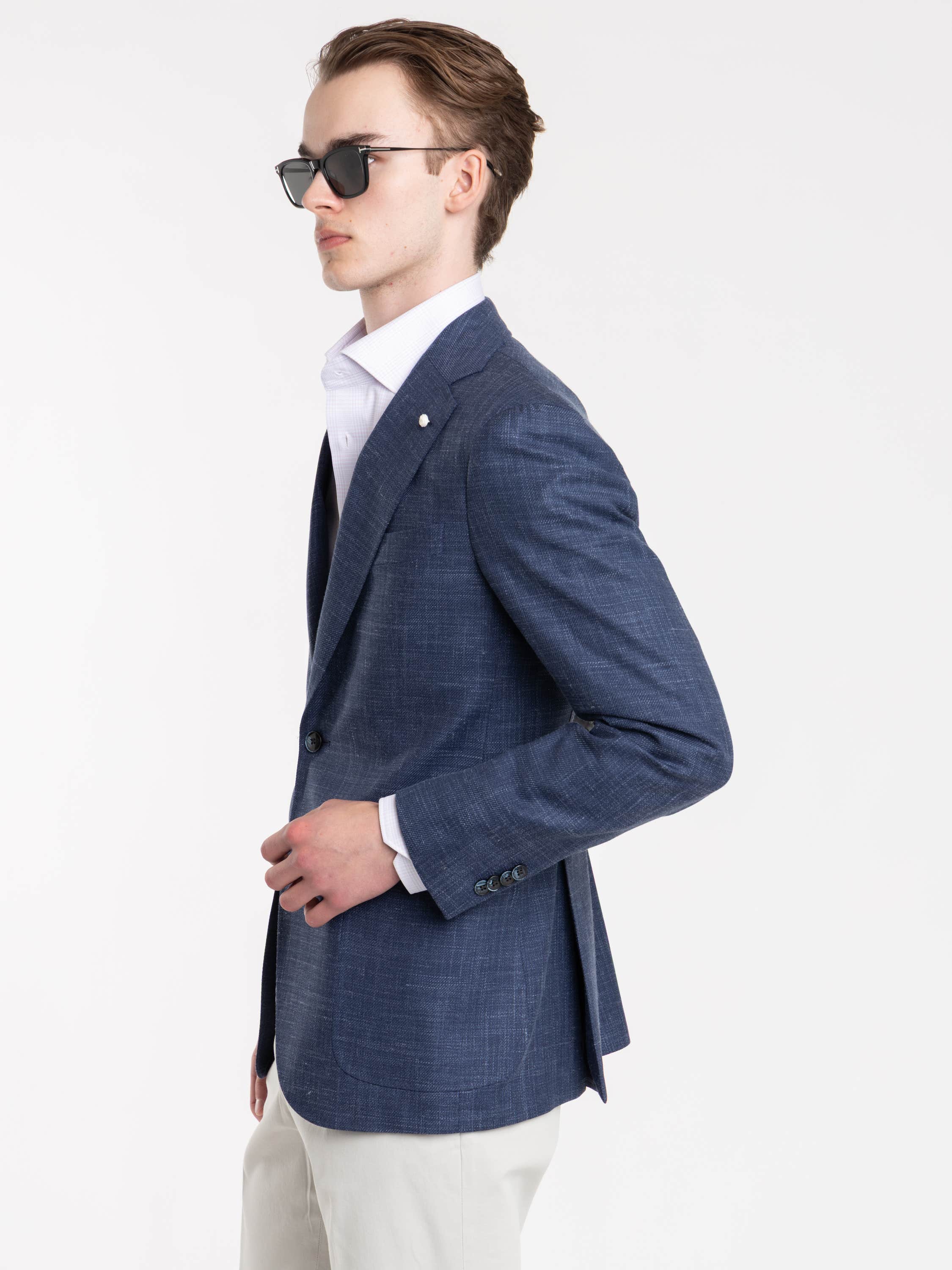 Blue Mantova Wool, Silk & Linen Sport Jacket