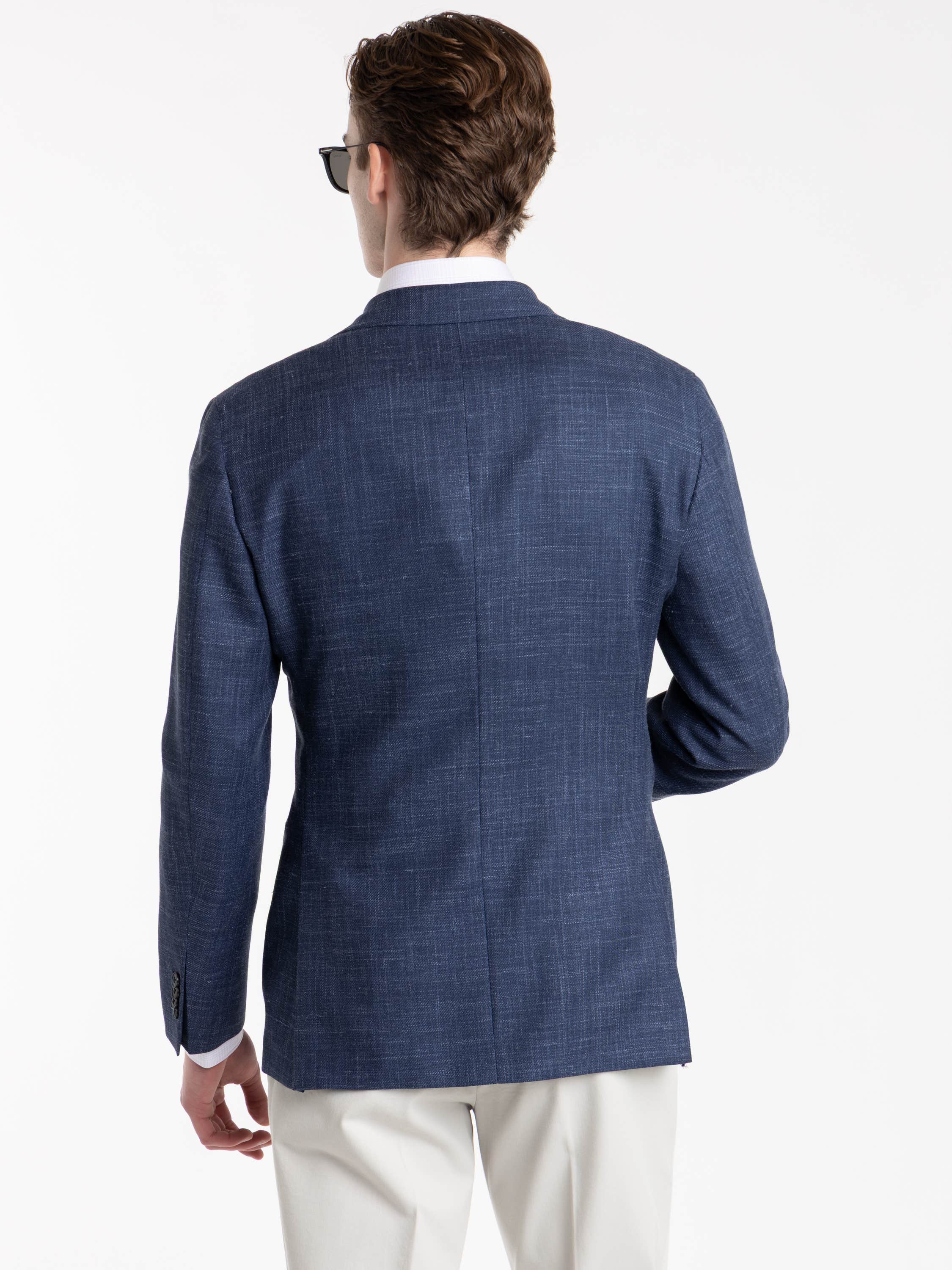 Blue Mantova Wool, Silk & Linen Sport Jacket