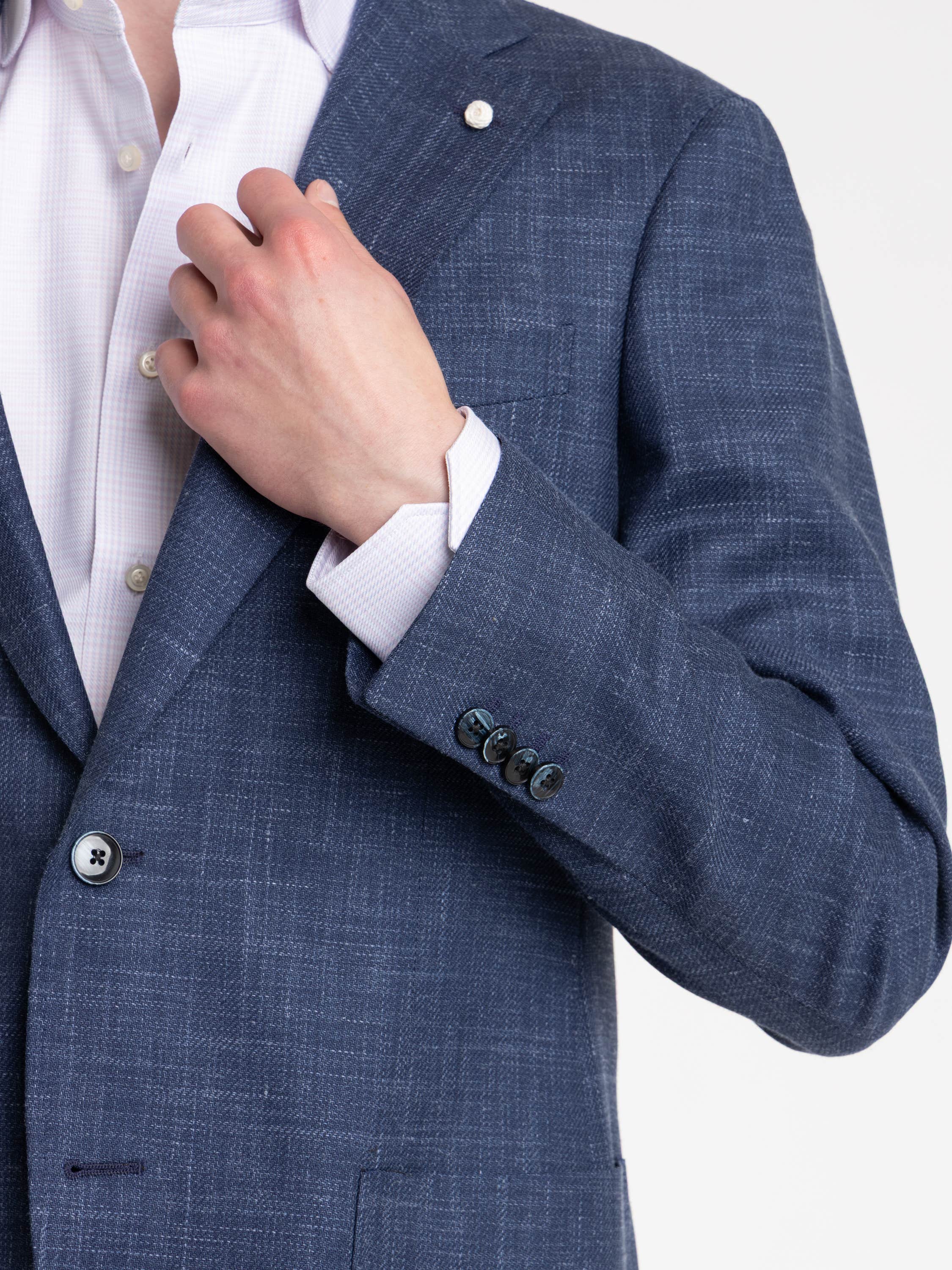 Blue Mantova Wool, Silk & Linen Sport Jacket