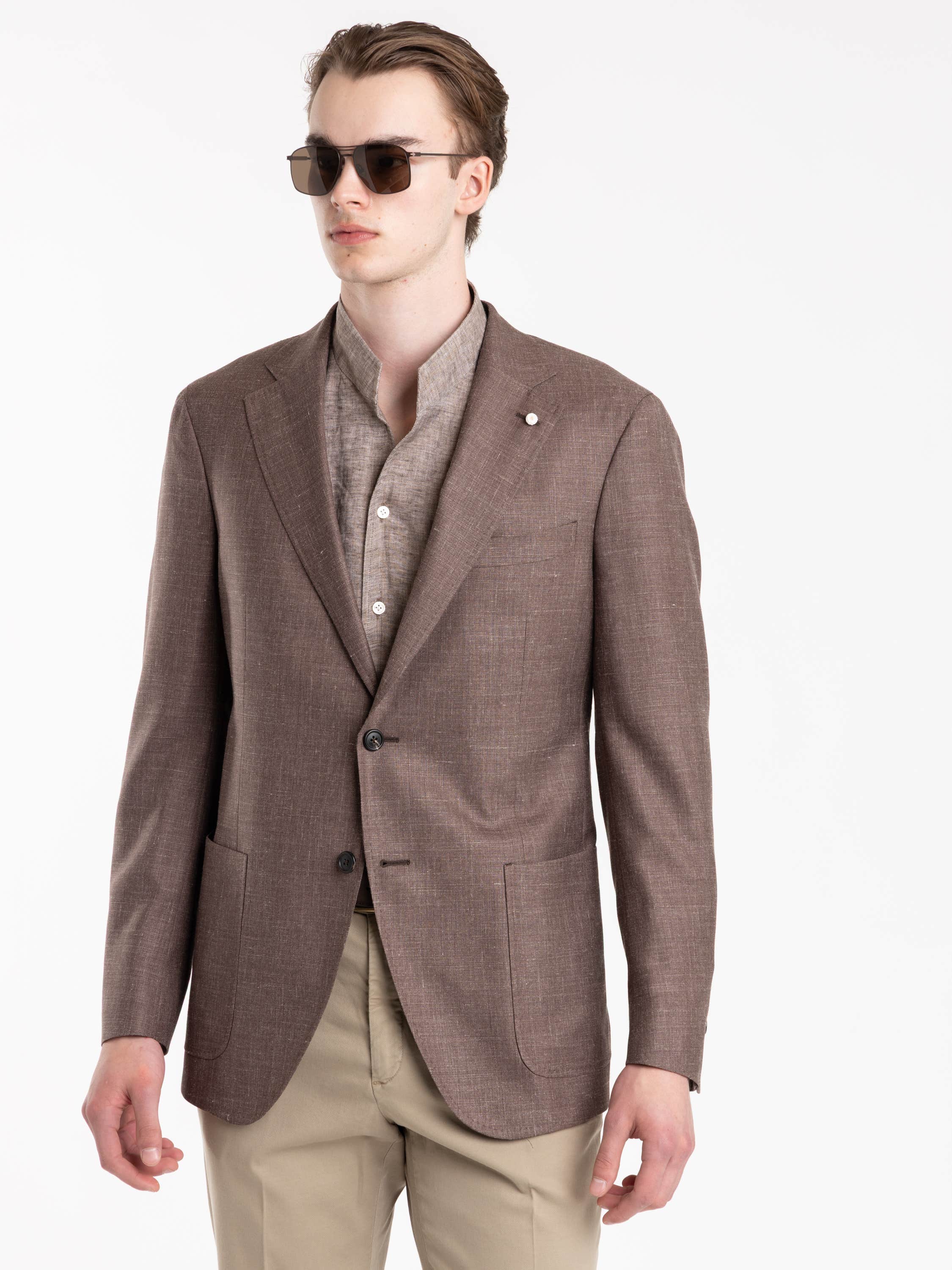 Brown Mantova Wool, Silk & Linen Sport Jacket