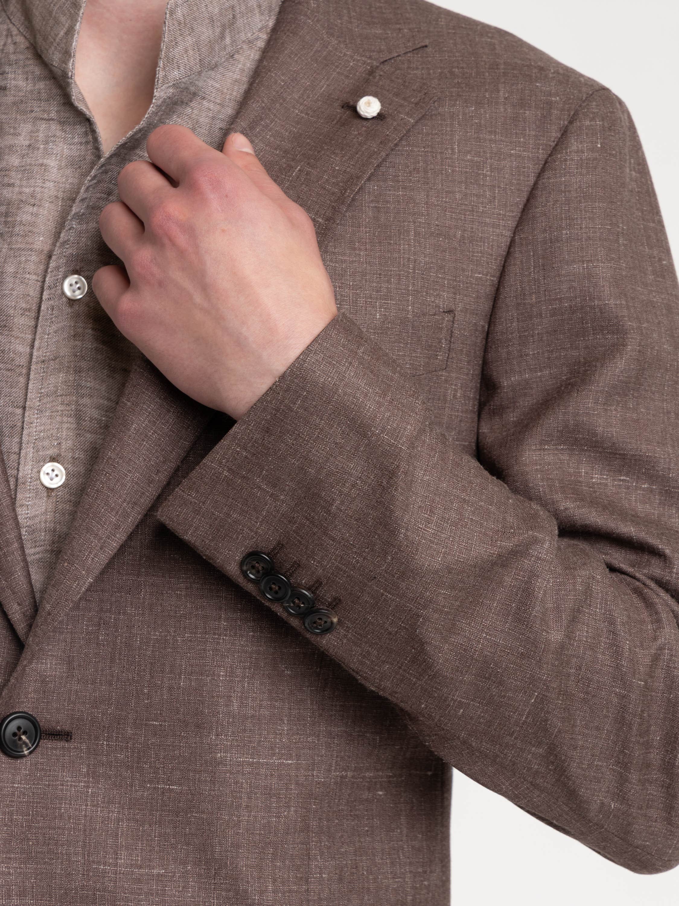 Brown Mantova Wool, Silk & Linen Sport Jacket