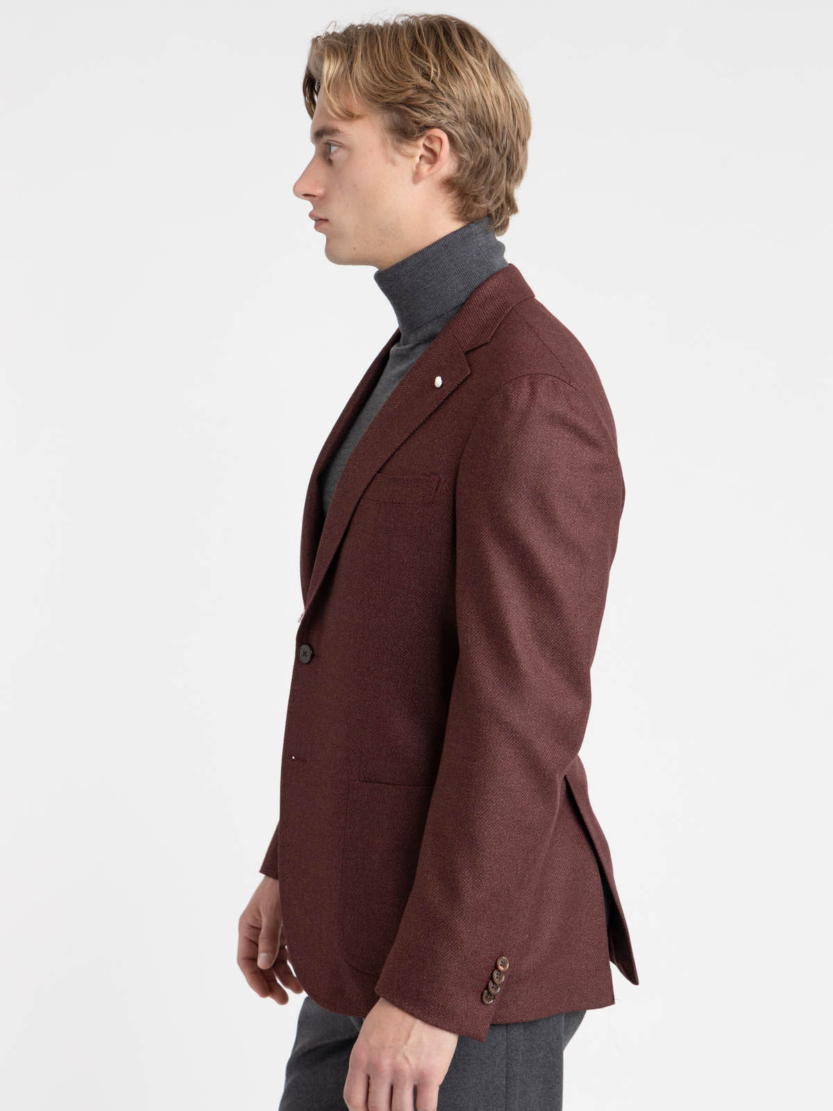 Burgundy Wool-Silk Dream Tweed Sport Jacket