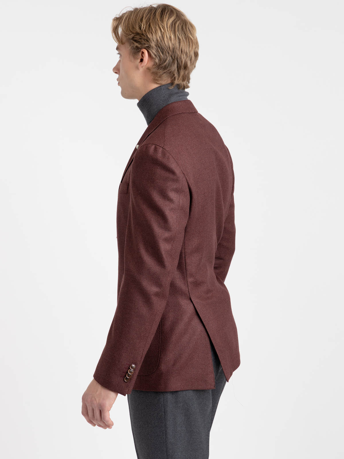 Burgundy Wool-Silk Dream Tweed Sport Jacket