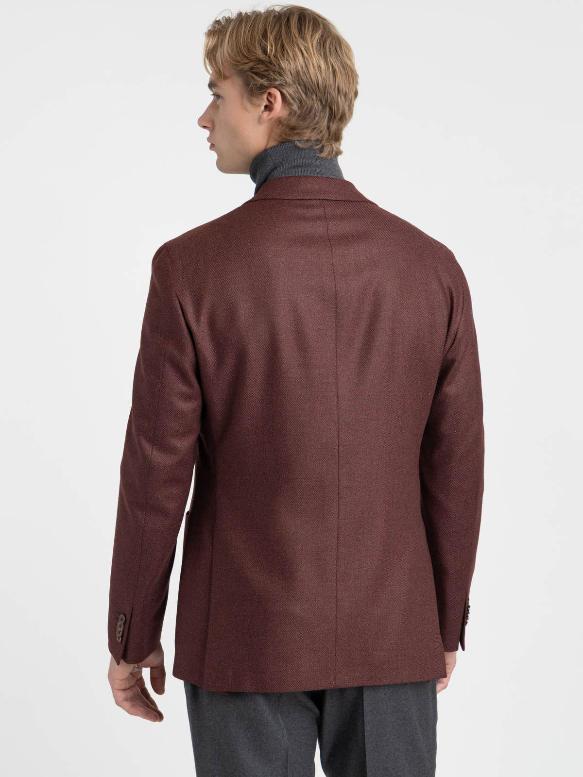 Burgundy Wool-Silk Dream Tweed Sport Jacket