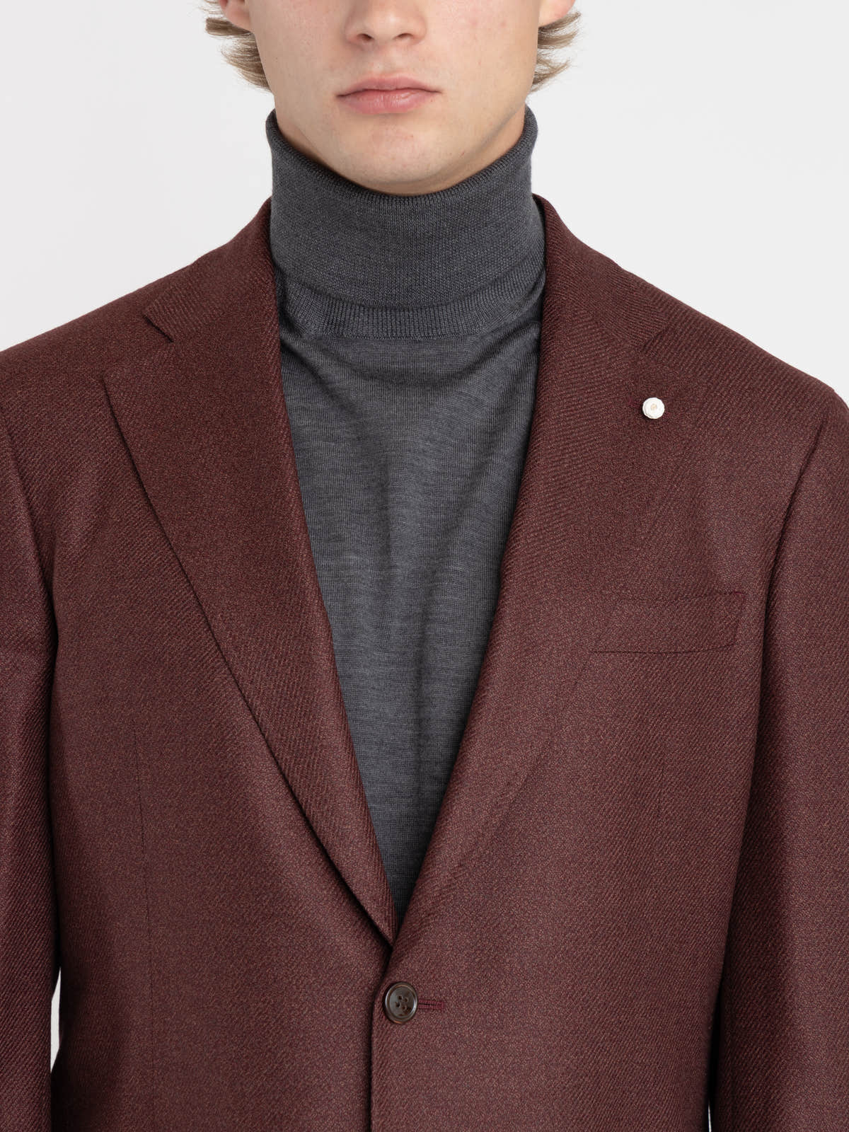Burgundy Wool-Silk Dream Tweed Sport Jacket