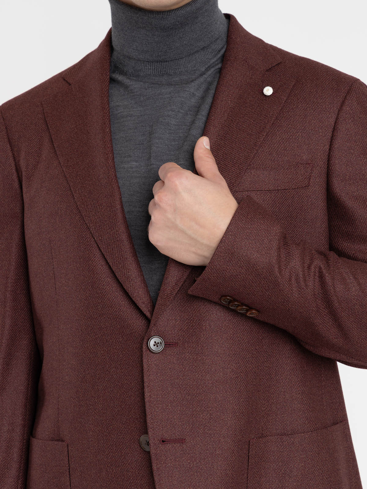 Burgundy Wool-Silk Dream Tweed Sport Jacket