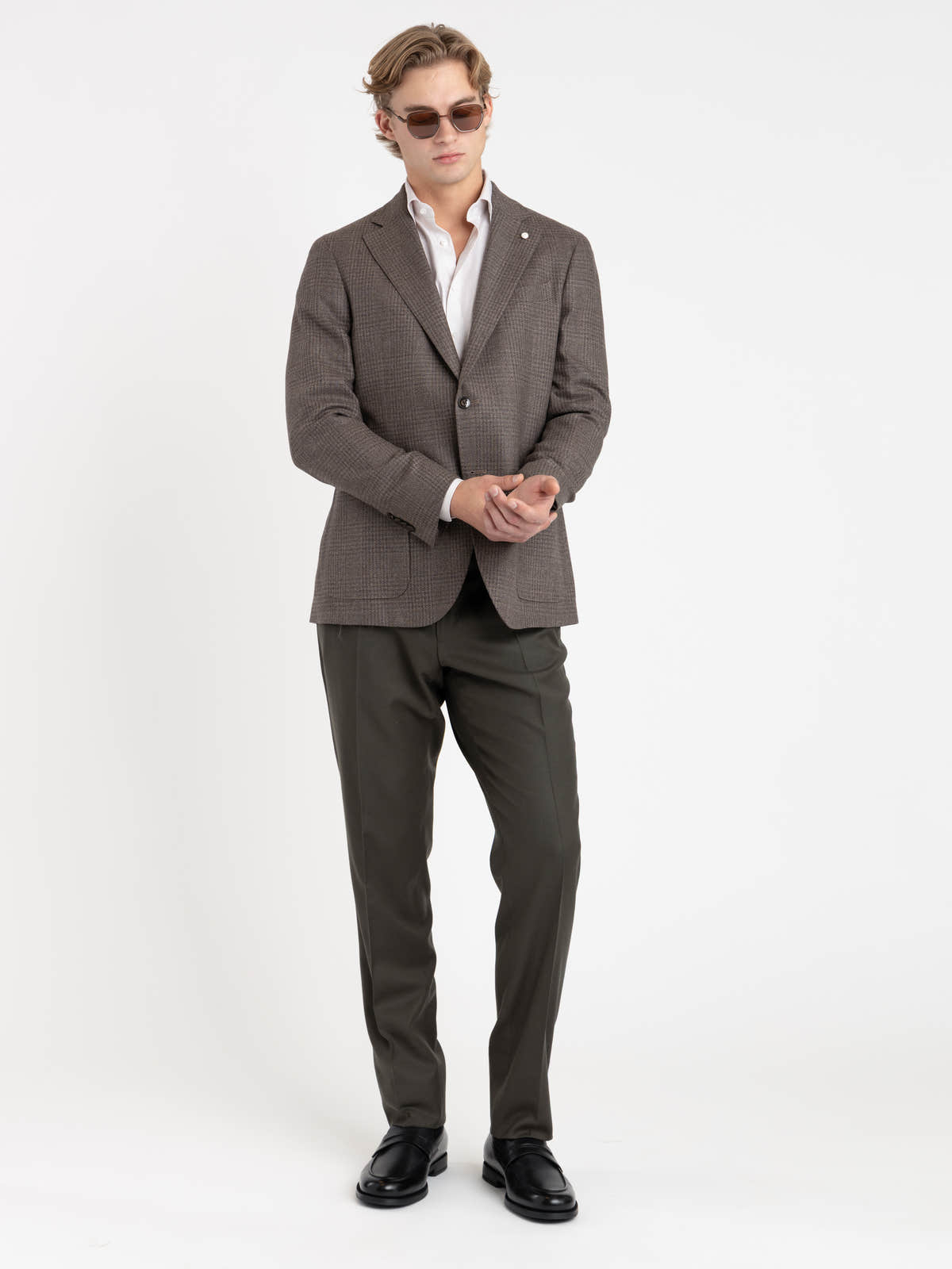Green Stretch Virgin Wool Trousers
