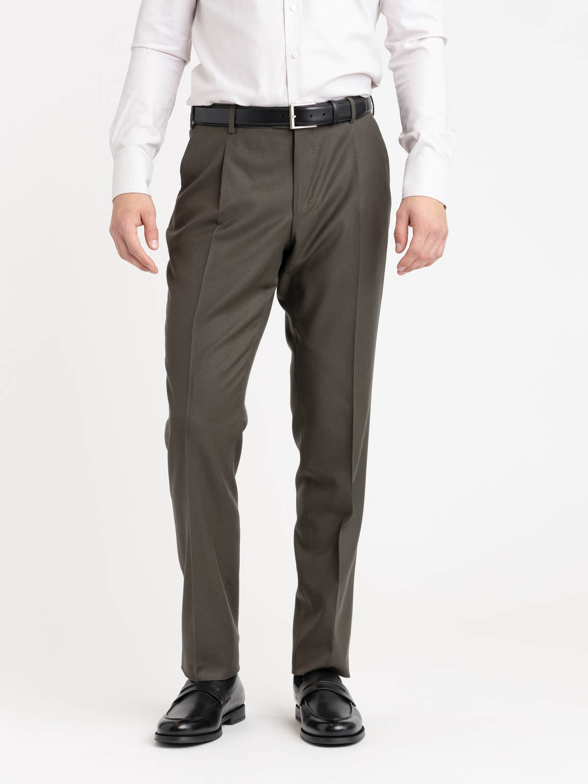 Green Stretch Virgin Wool Trousers