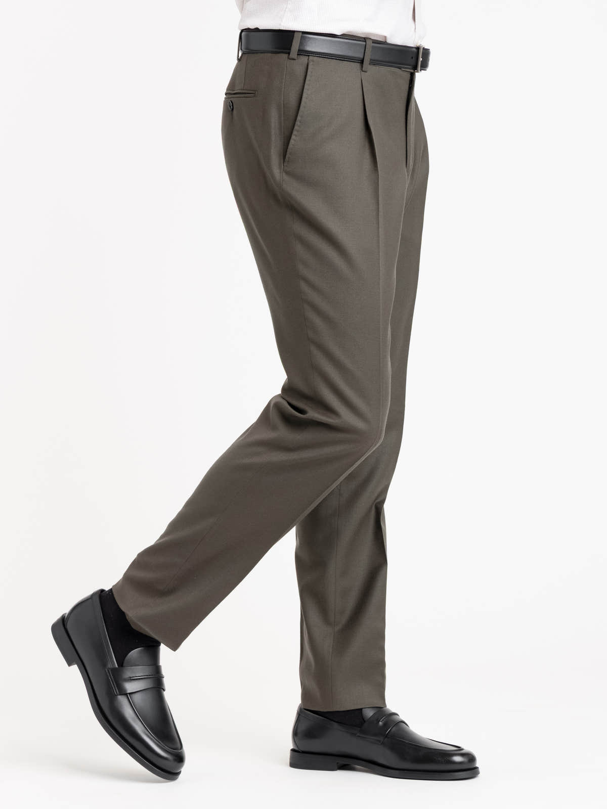 Green Stretch Virgin Wool Trousers