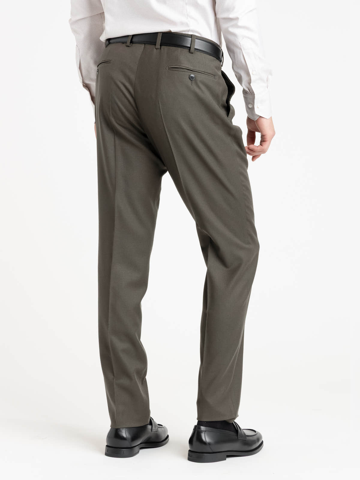 Green Stretch Virgin Wool Trousers