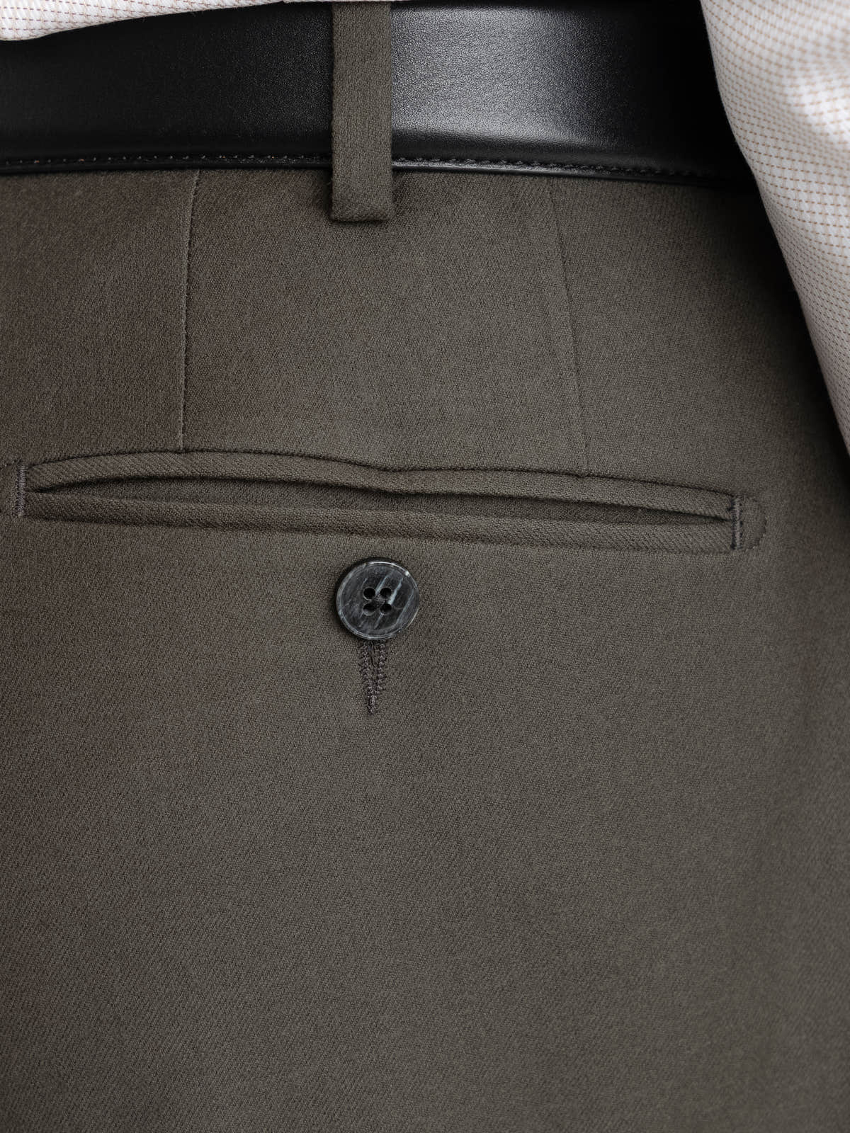 Green Stretch Virgin Wool Trousers