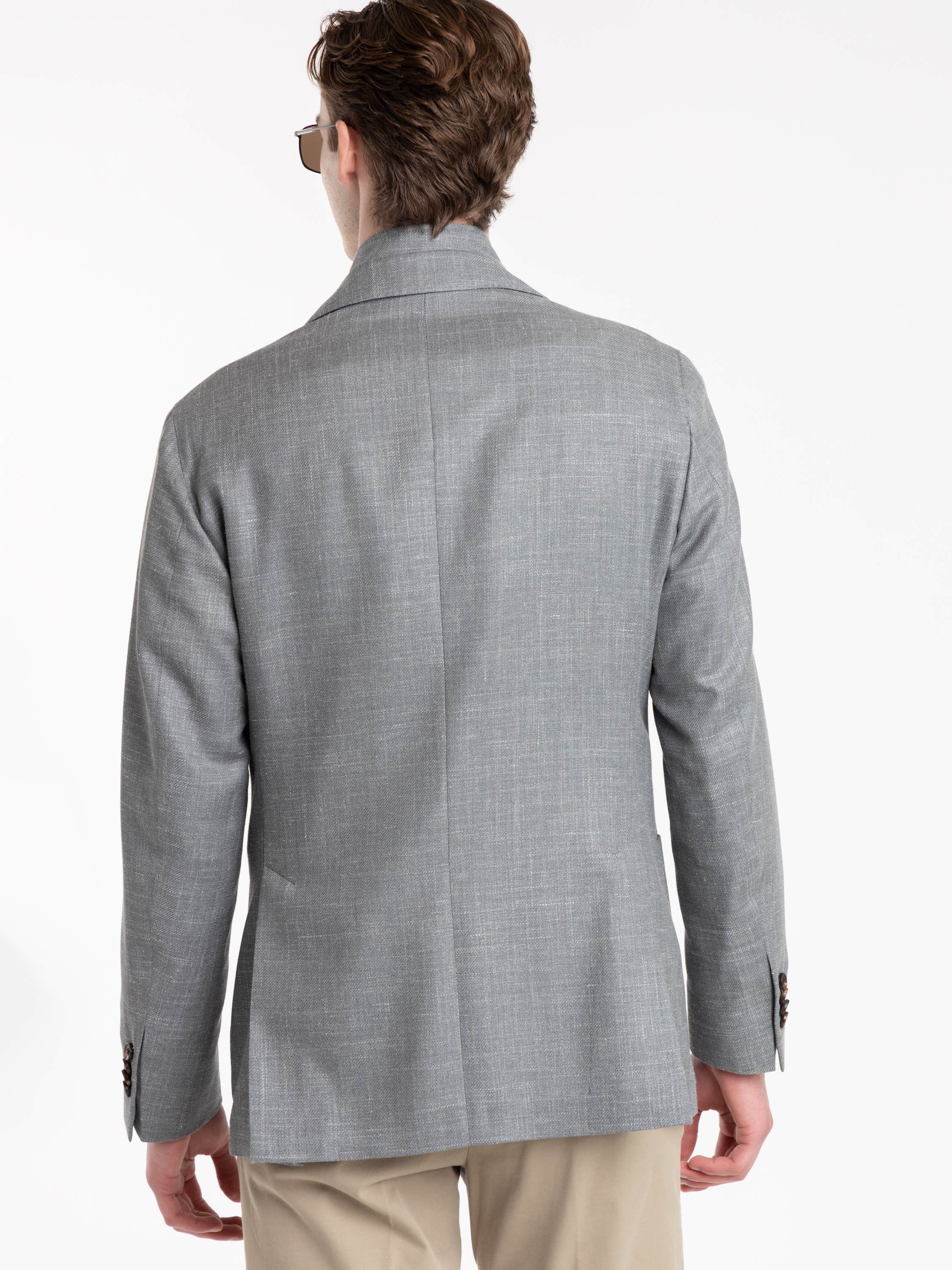 Grey Check Wool Hybrid Sport Jacket with Bib