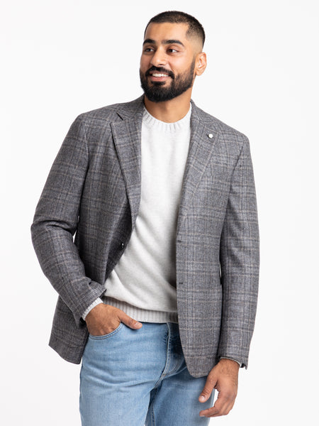 LUIGIBIANCHI-GREYGLENCHECKWOOL