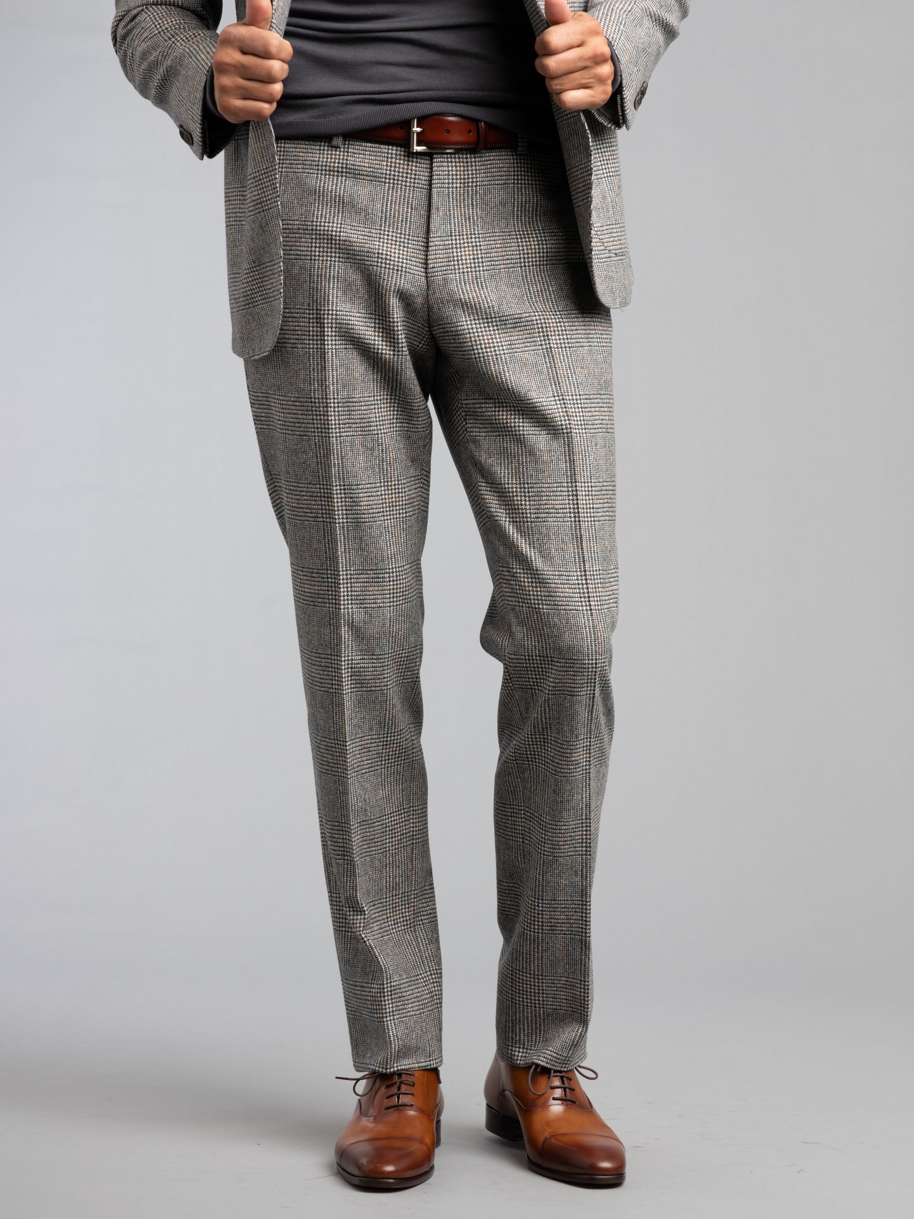 Charcoal Check Regular Fit Suit Trouser | Ambrose Wilson