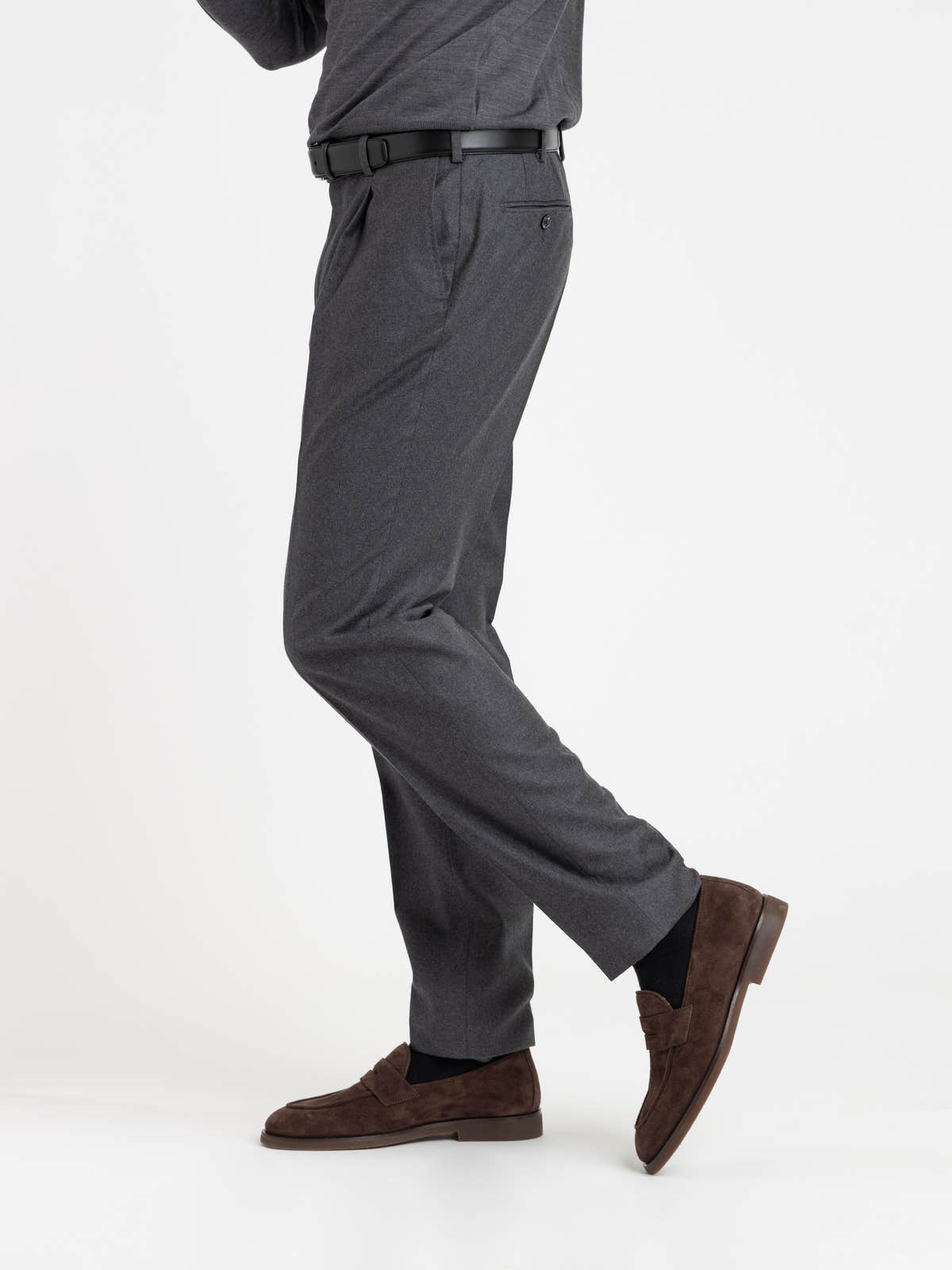 Grey Stretch Virgin Wool Trousers