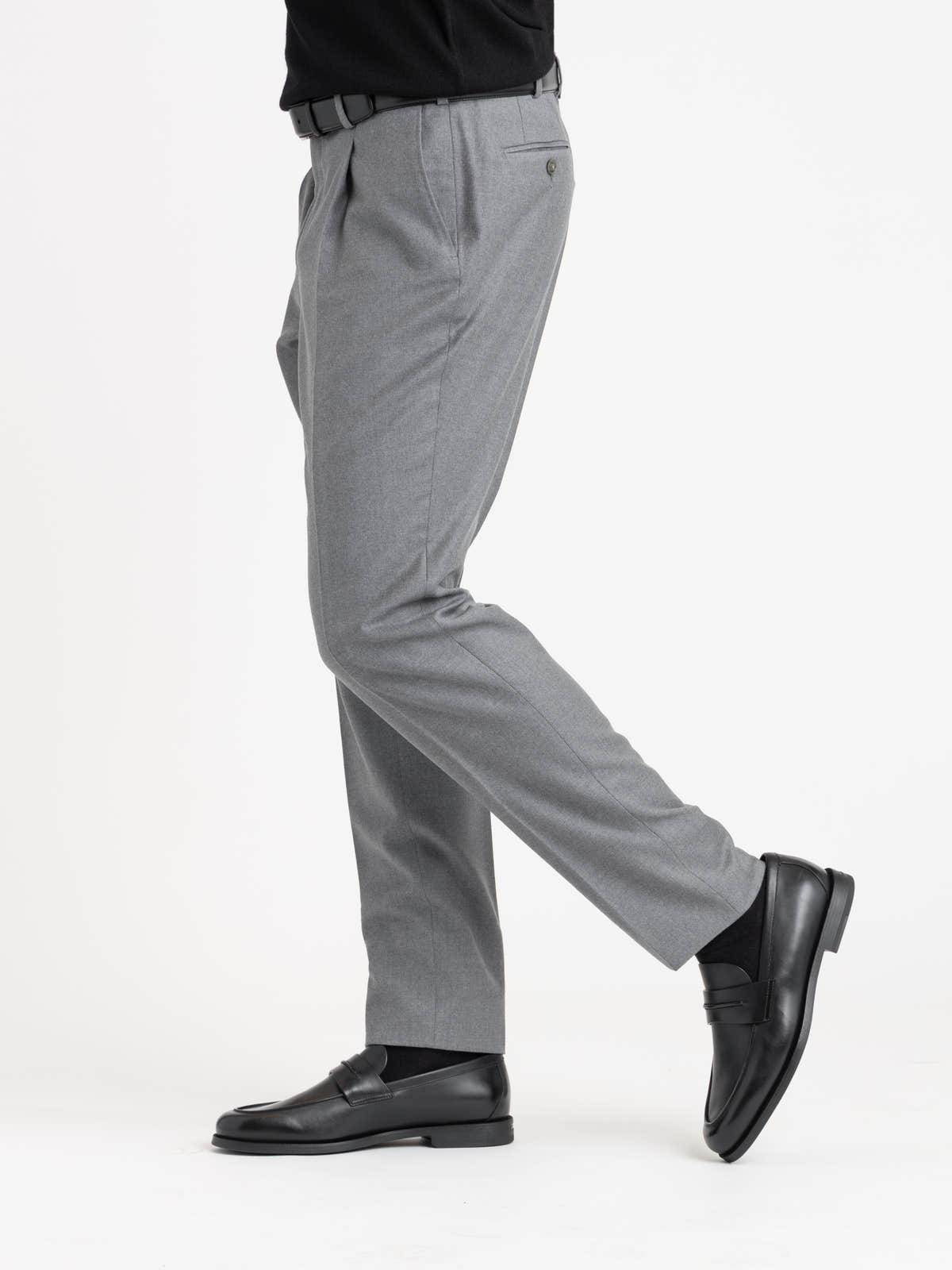 Light Grey Stretch Virgin Wool Trousers