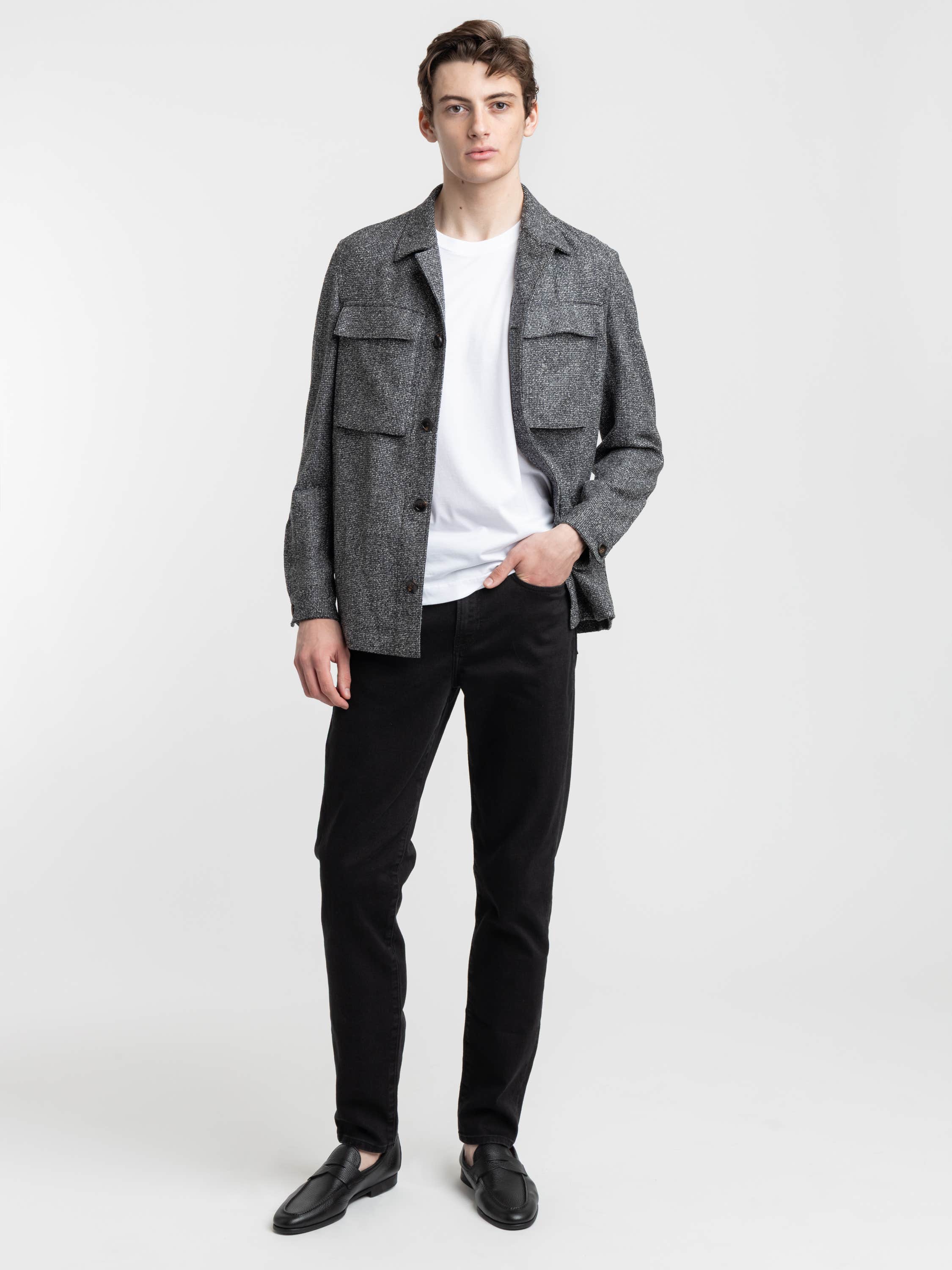 Microcheck Full Button Overshirt