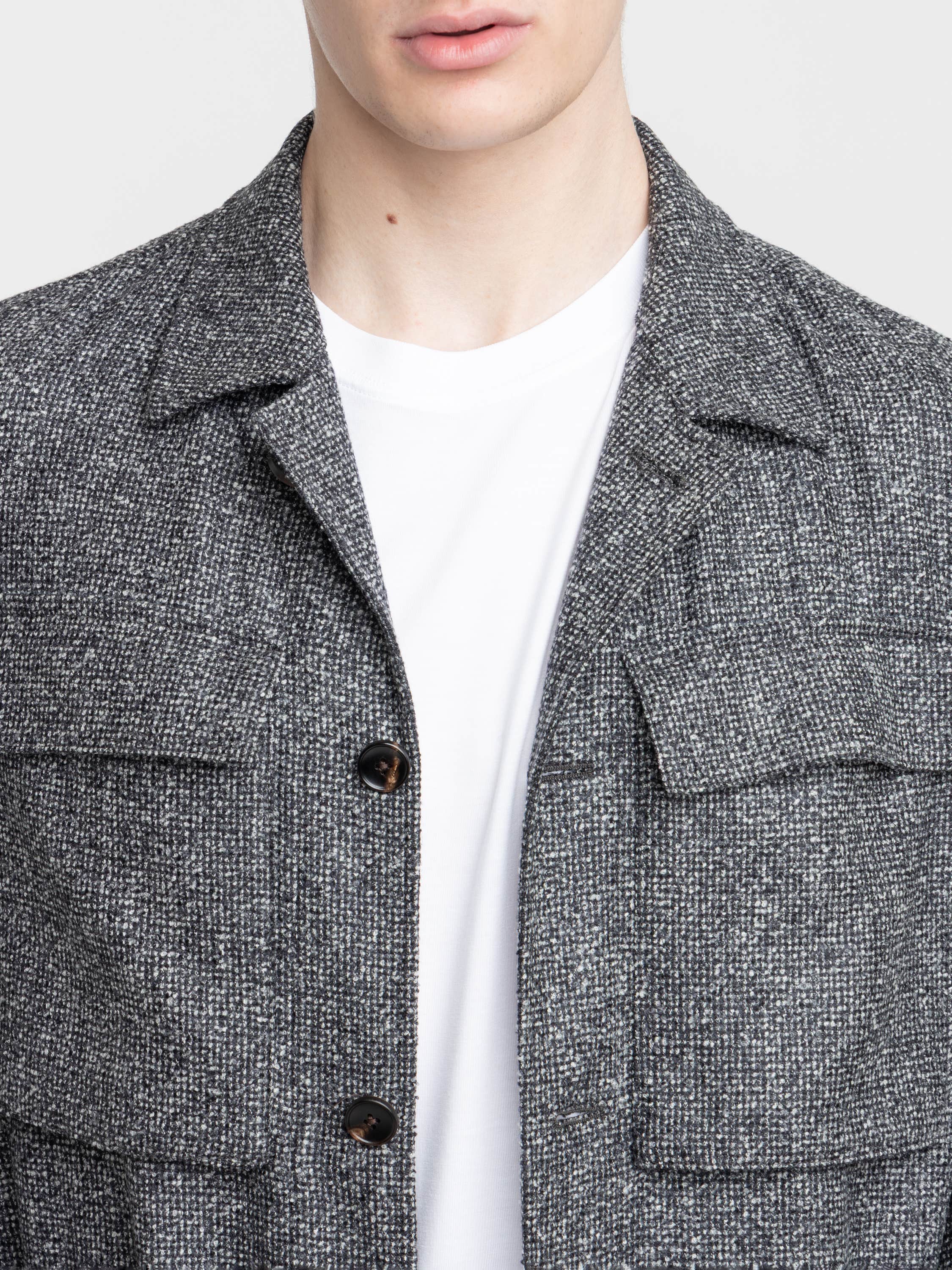 Microcheck Full Button Overshirt