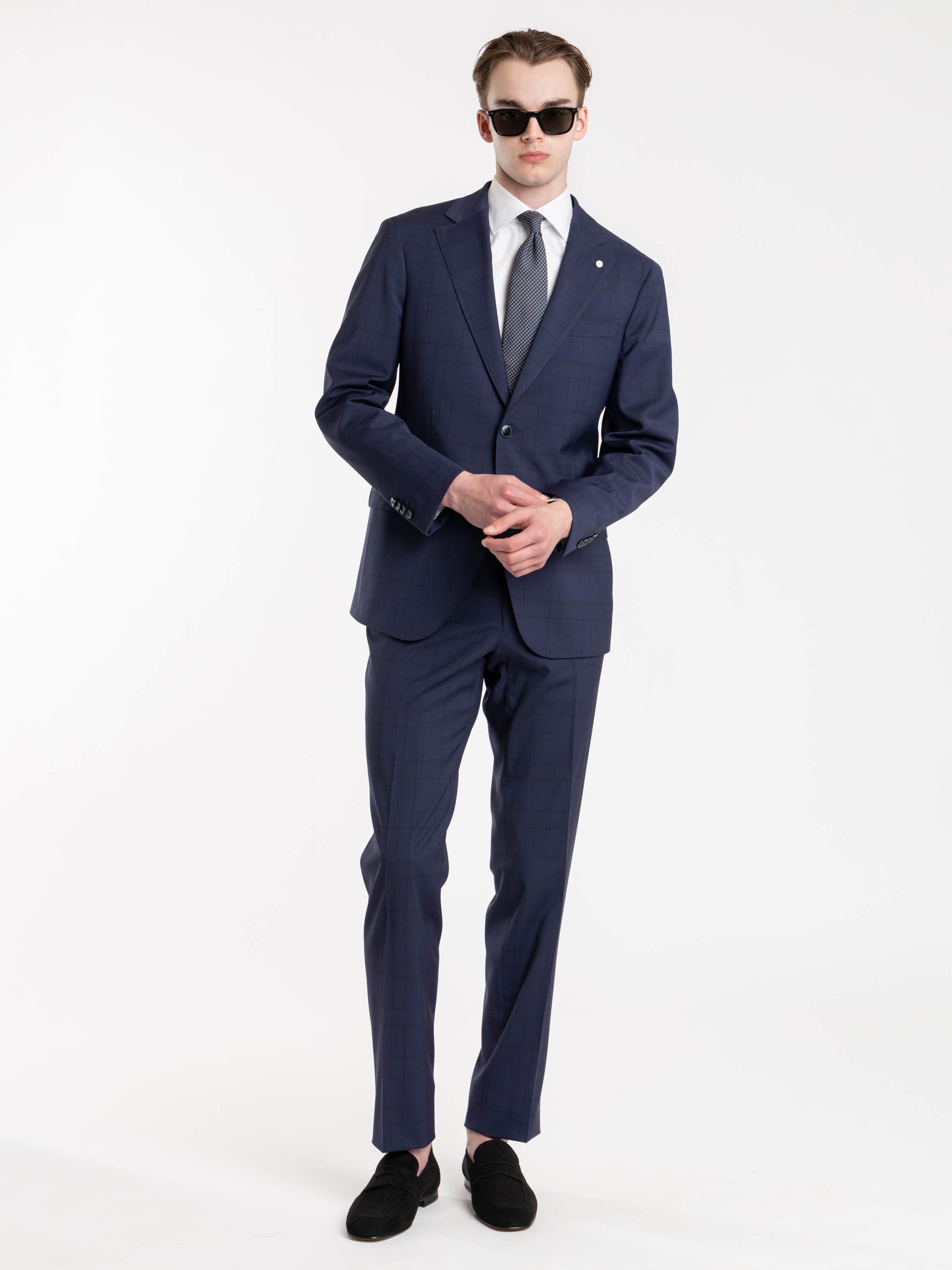 Navy Check Drago Wool Dream Fit Suit