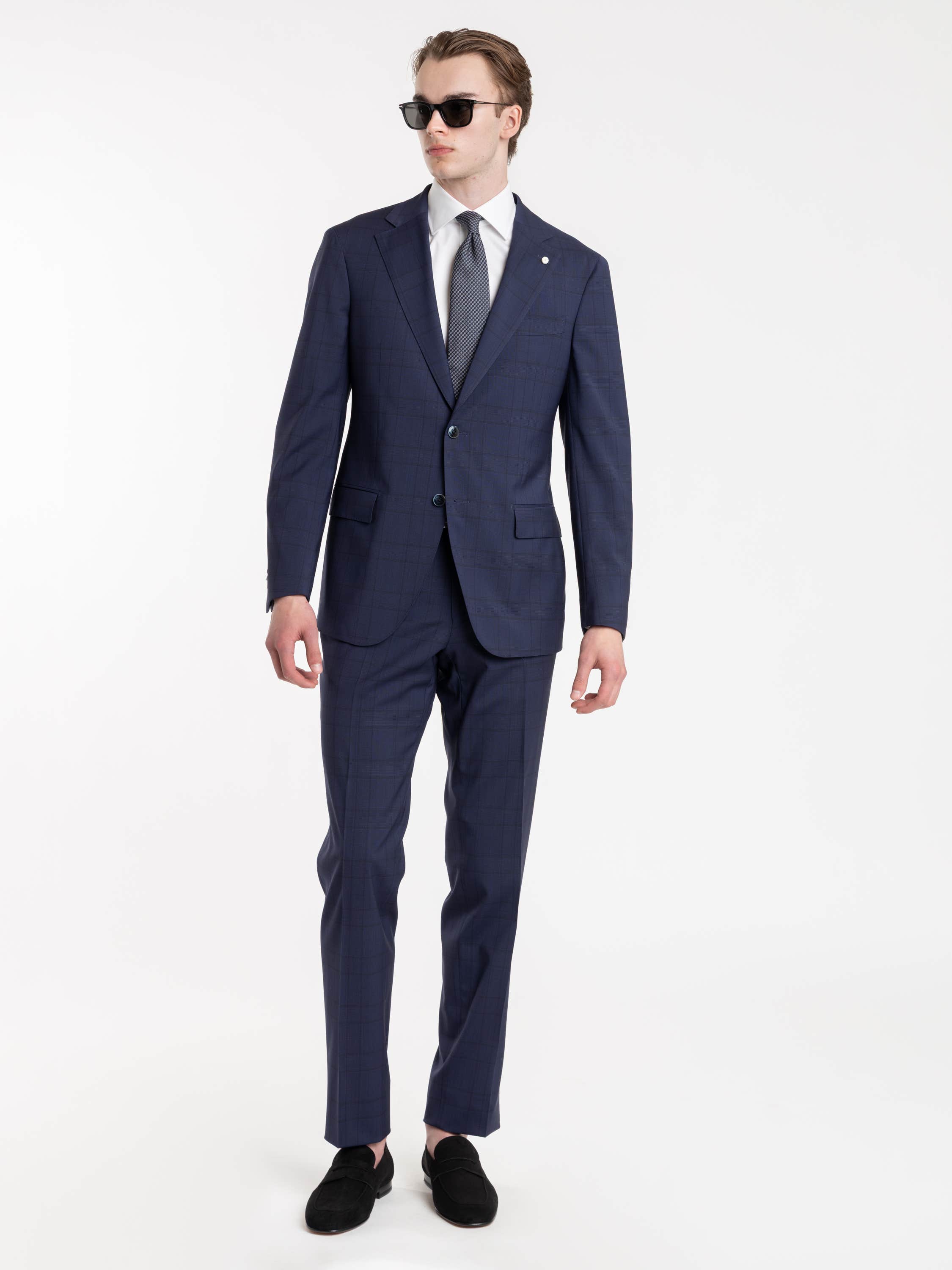 Navy Check Drago Wool Dream Fit Suit