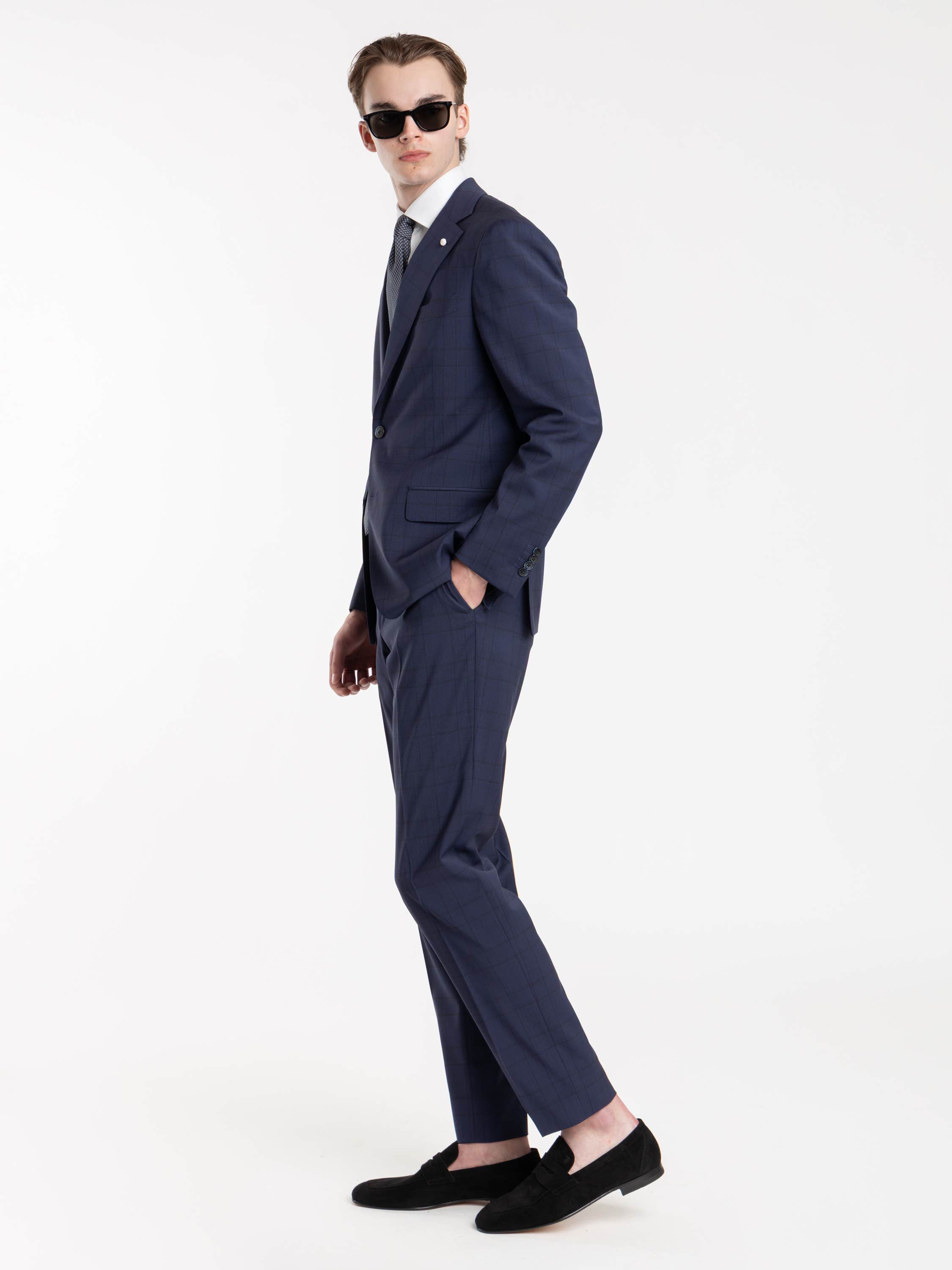 Navy Check Drago Wool Dream Fit Suit