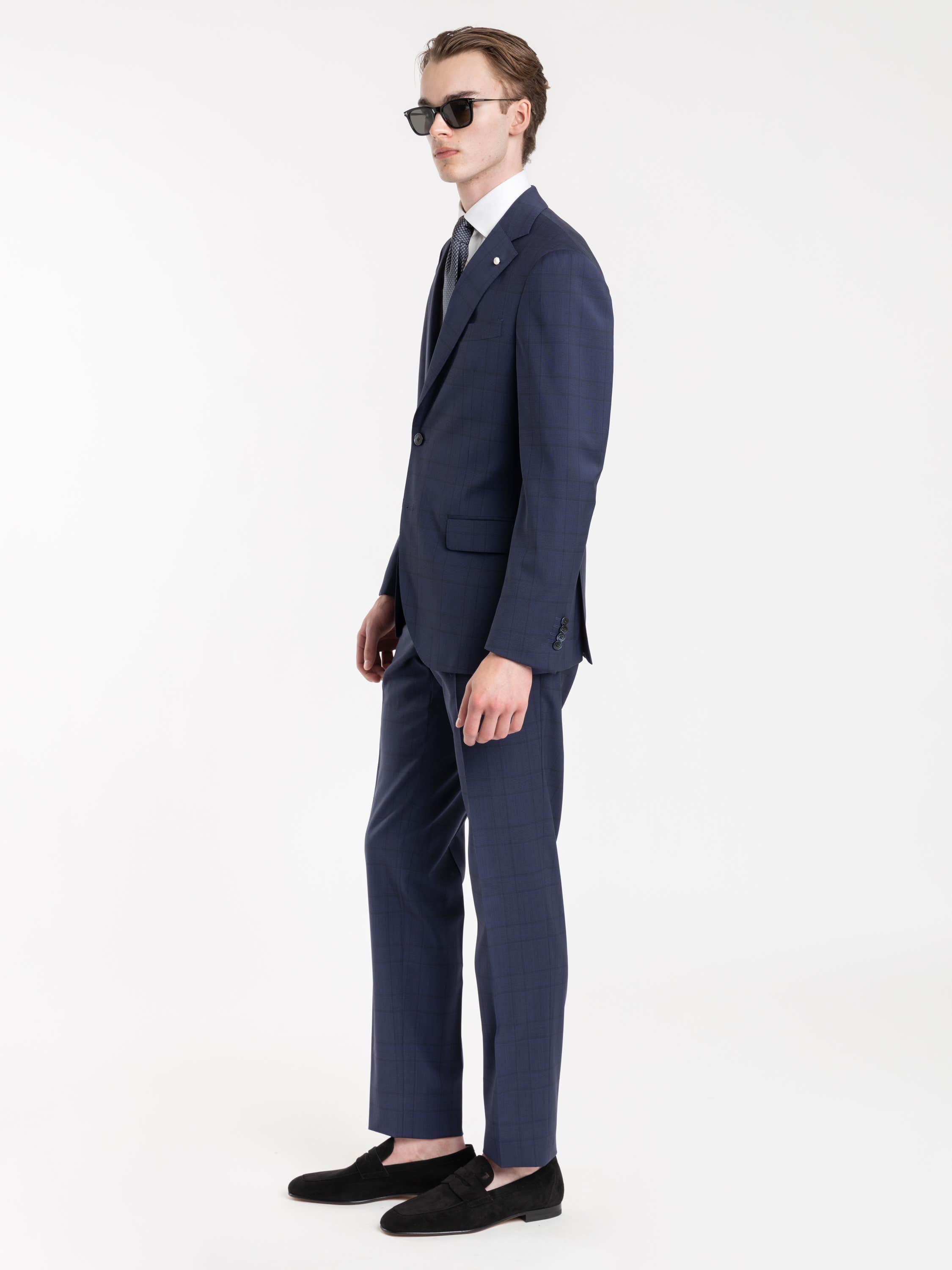 Navy Check Drago Wool Dream Fit Suit