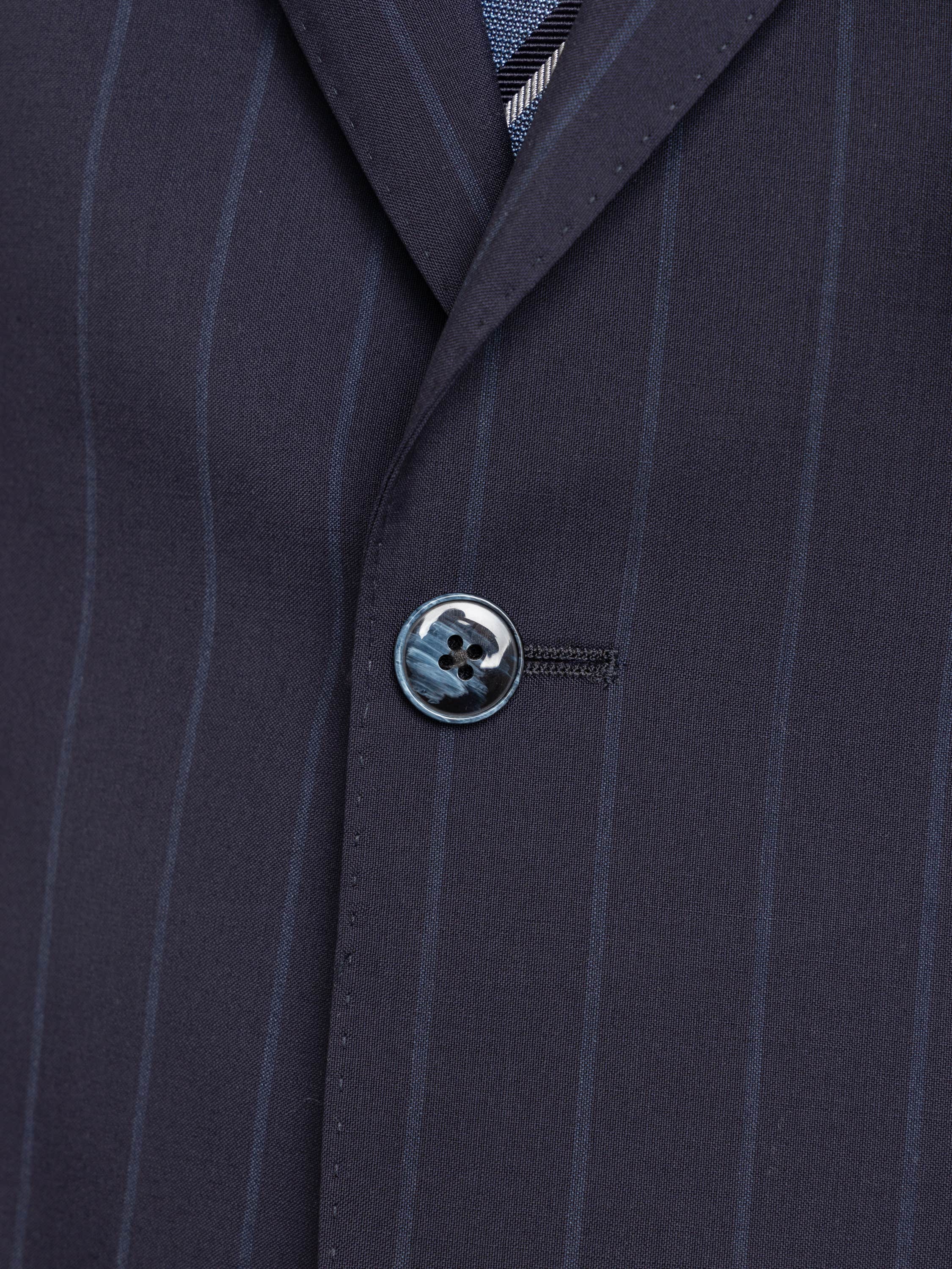 Navy Pinstripe-Pattern Suit