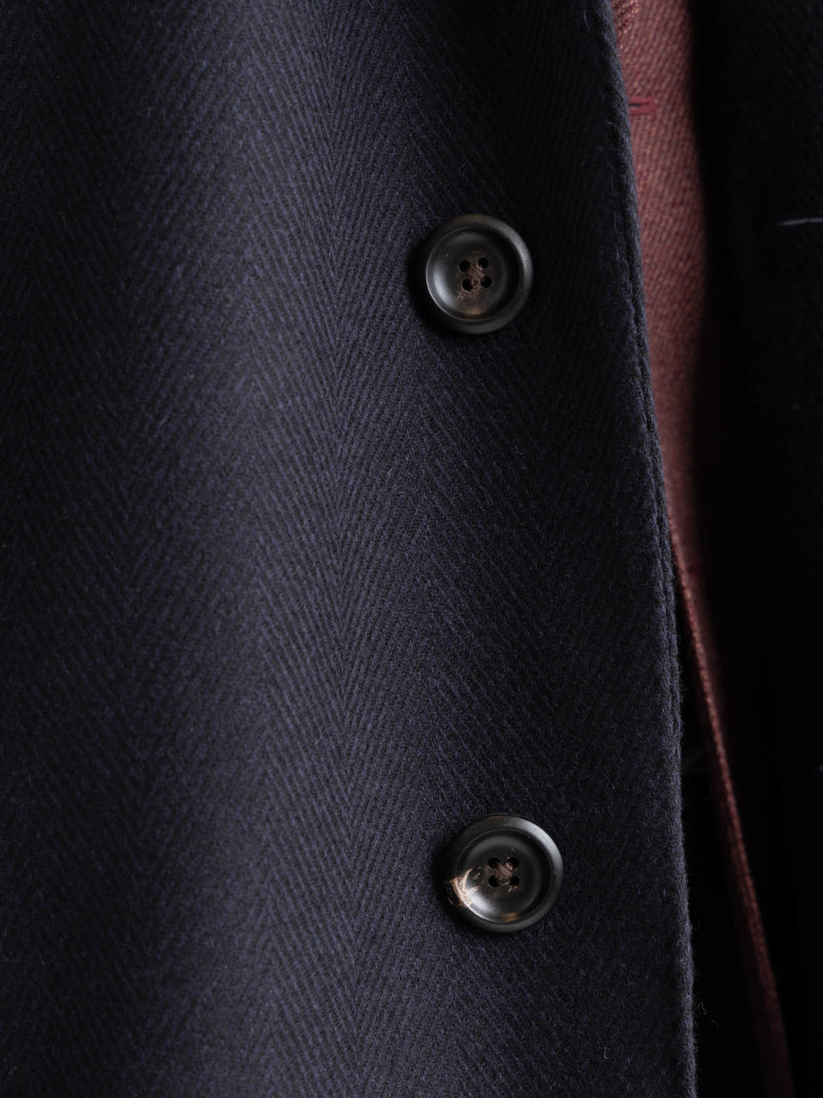 Navy Virgin Wool–Cashmere Coat