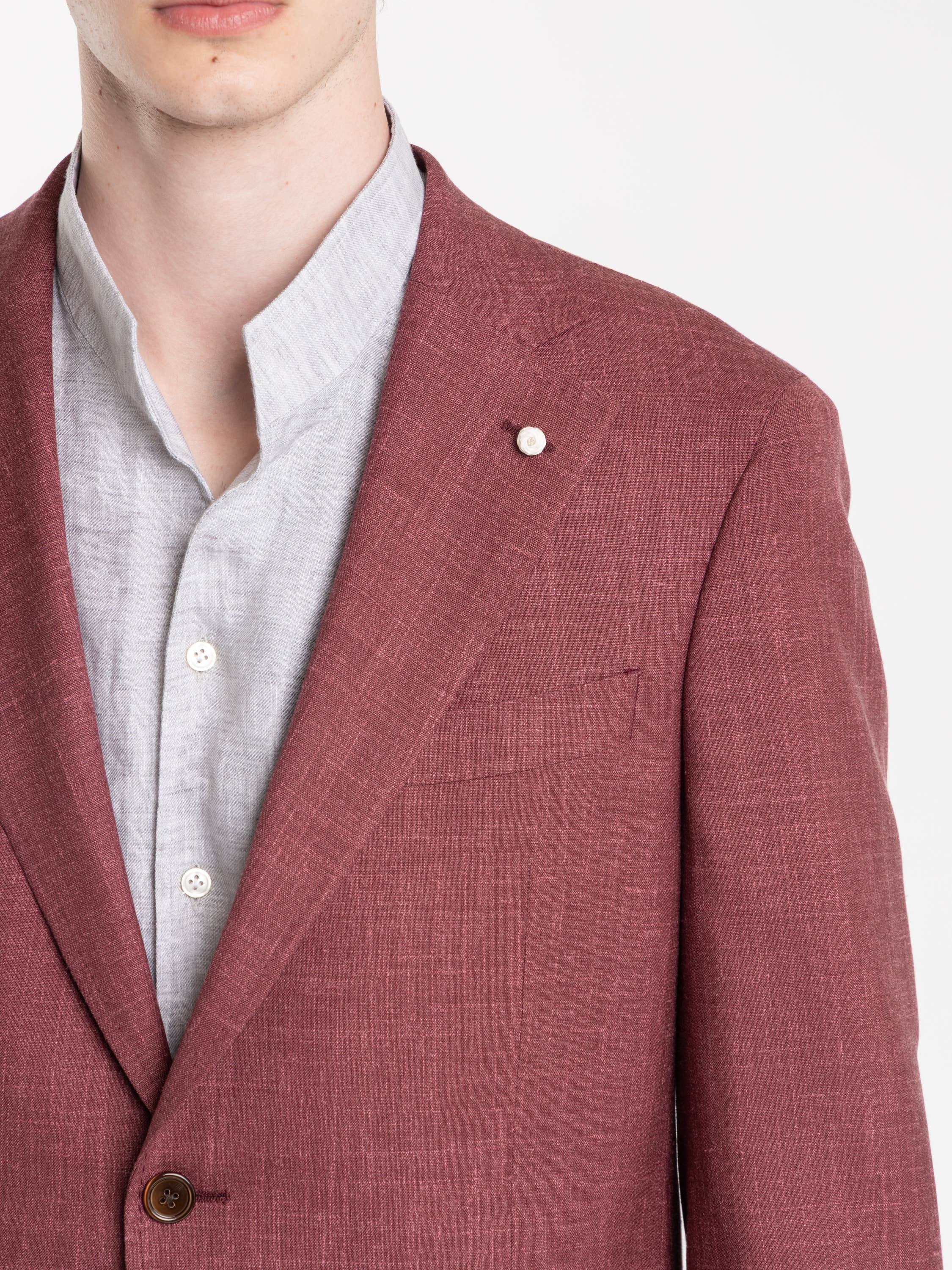 Red Mantova Wool, Silk & Linen Sport Jacket