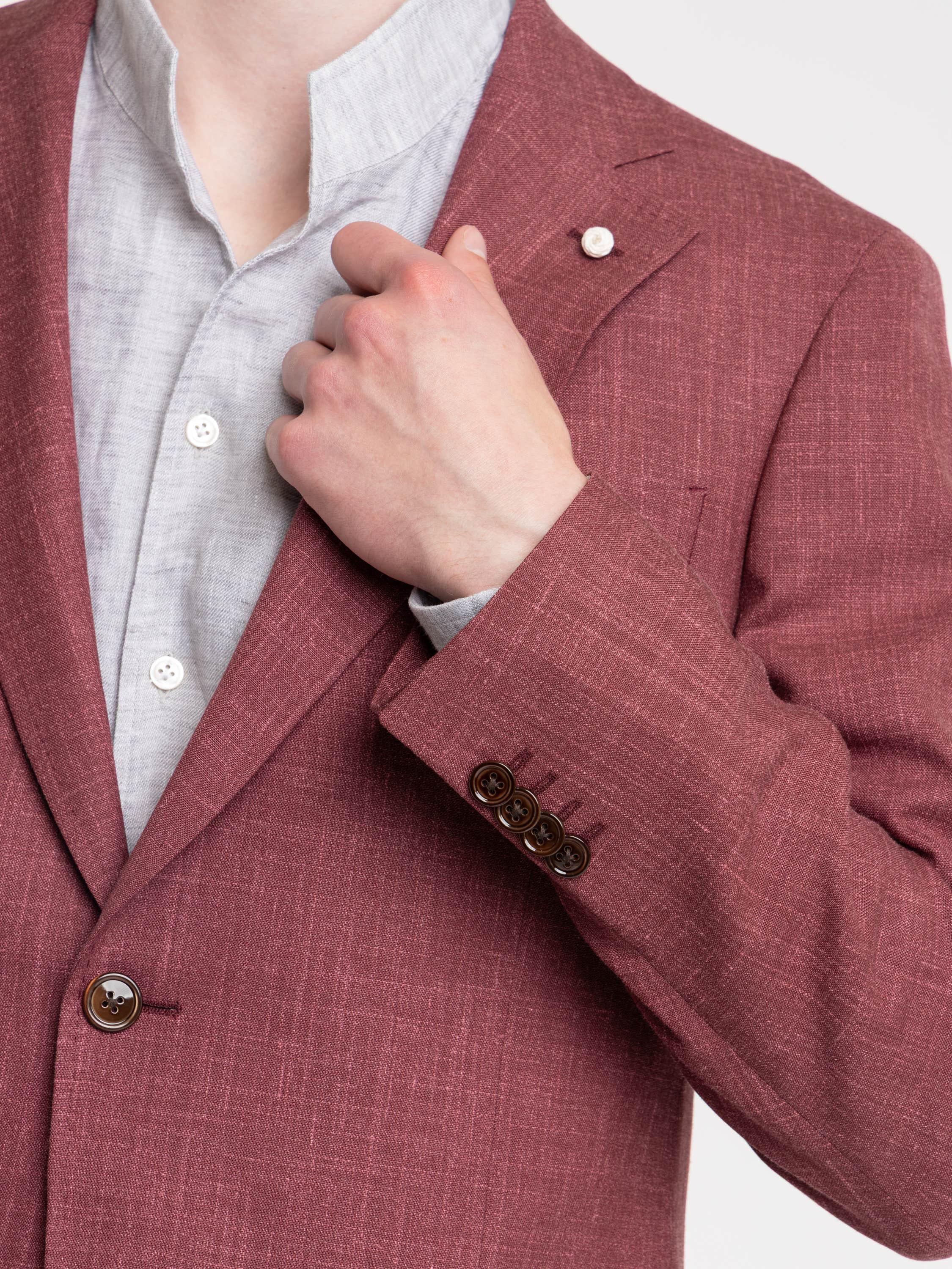 Red Mantova Wool, Silk & Linen Sport Jacket