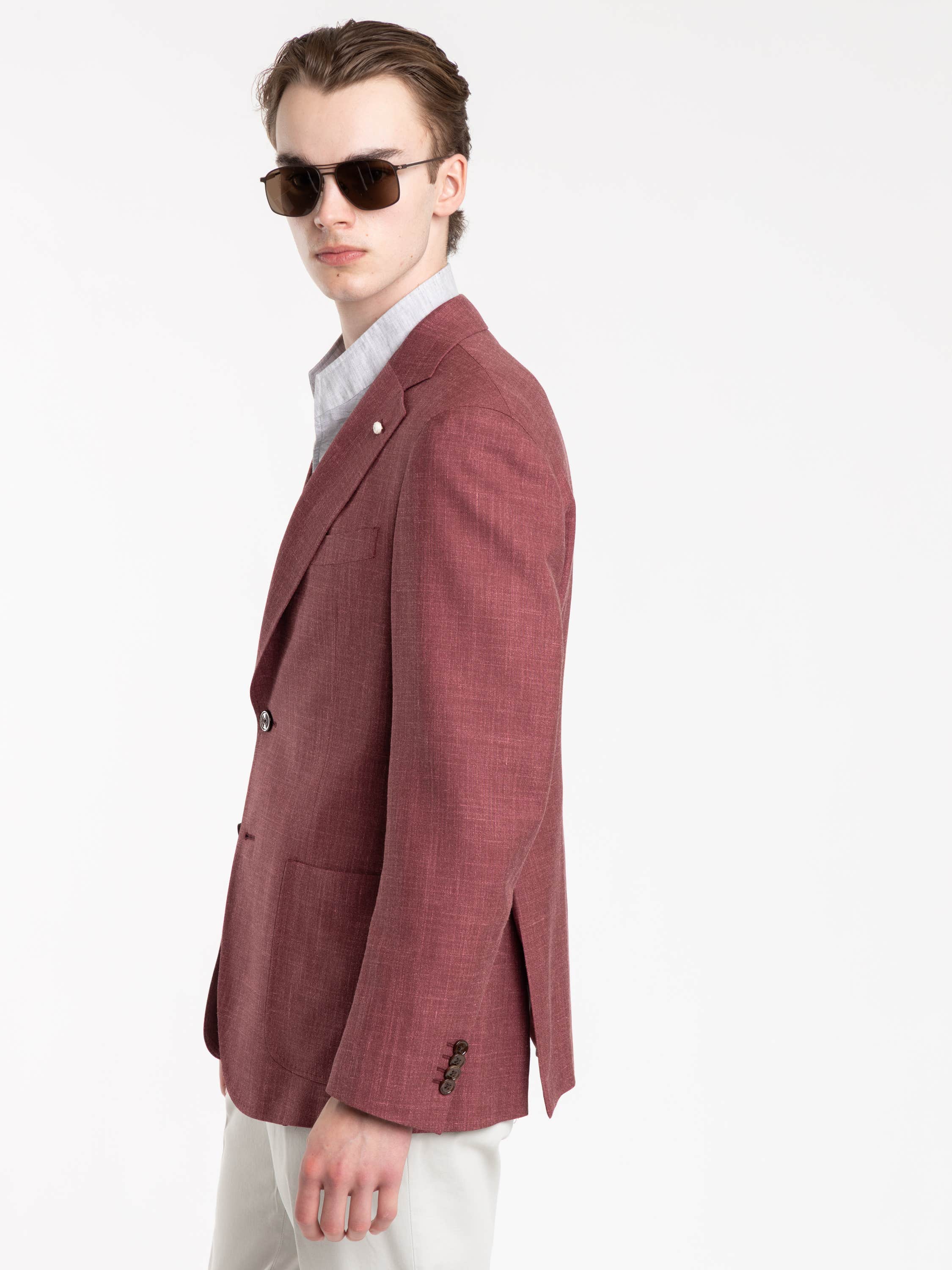 Red Mantova Wool, Silk & Linen Sport Jacket